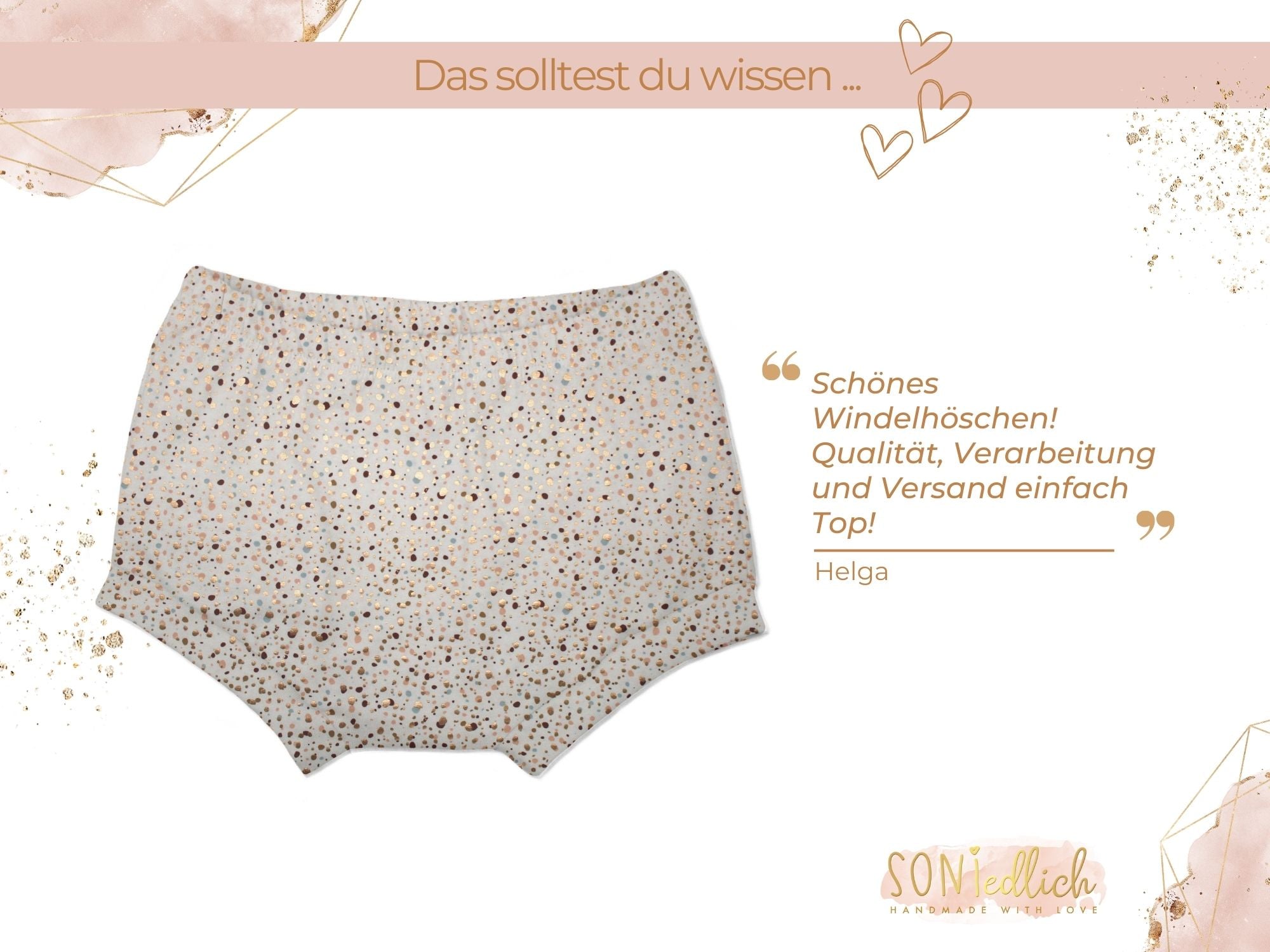 Bummie für Babys und Kinder „Sprenkel, gold“ Bewertung