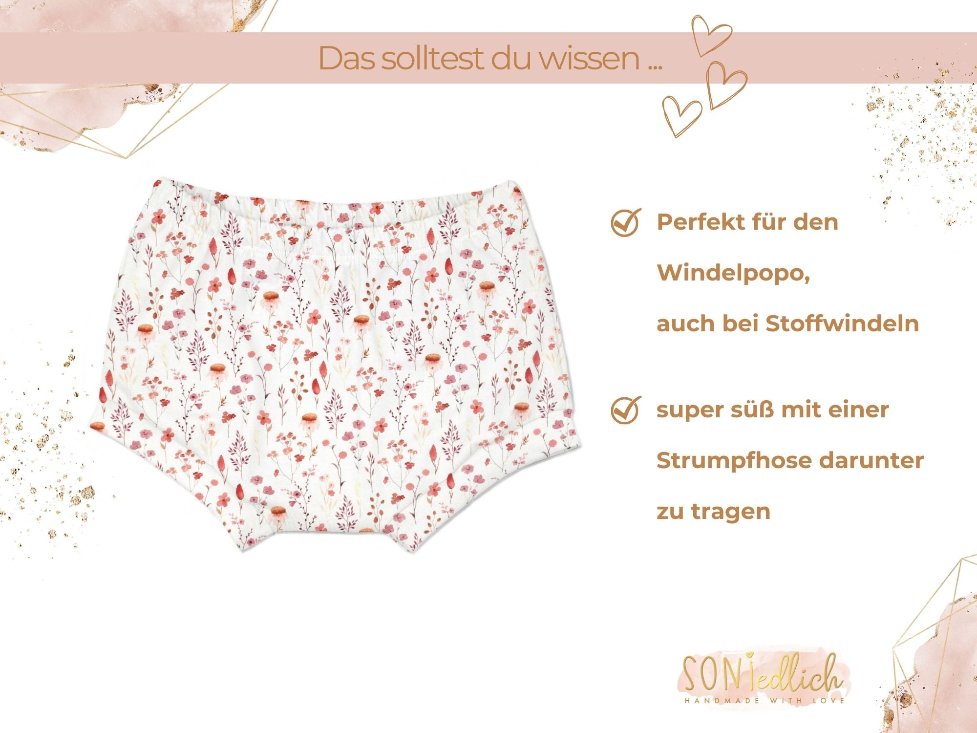 Bummie für Babys und Kinder „sunset flowers“ Beschreibung1