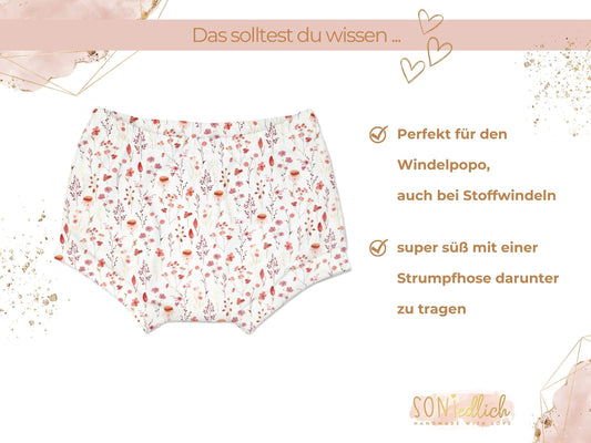 Bummie für Babys und Kinder „sunset flowers“ Beschreibung1