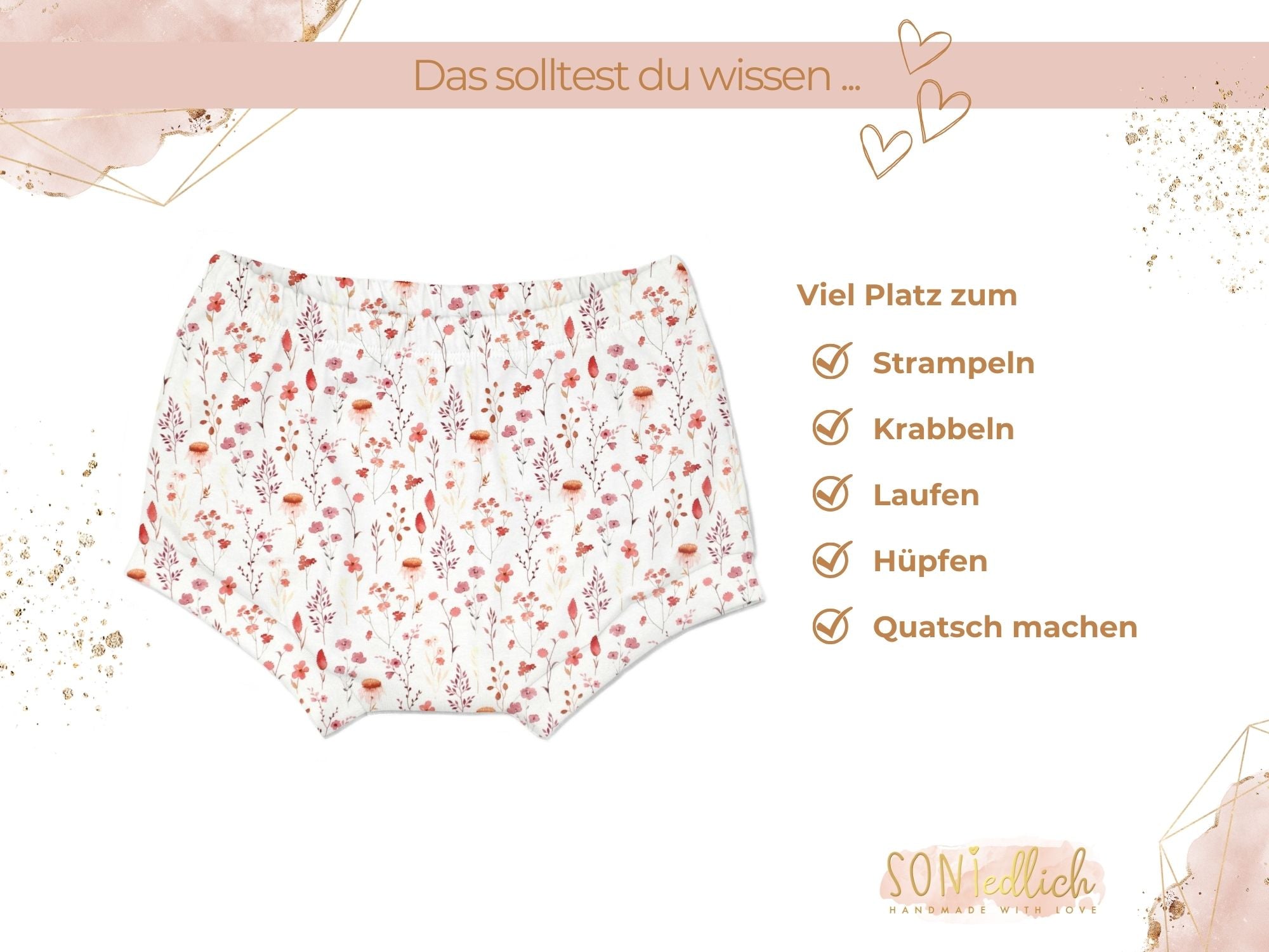 Bummie für Babys und Kinder „sunset flowers“ Beschreibung2