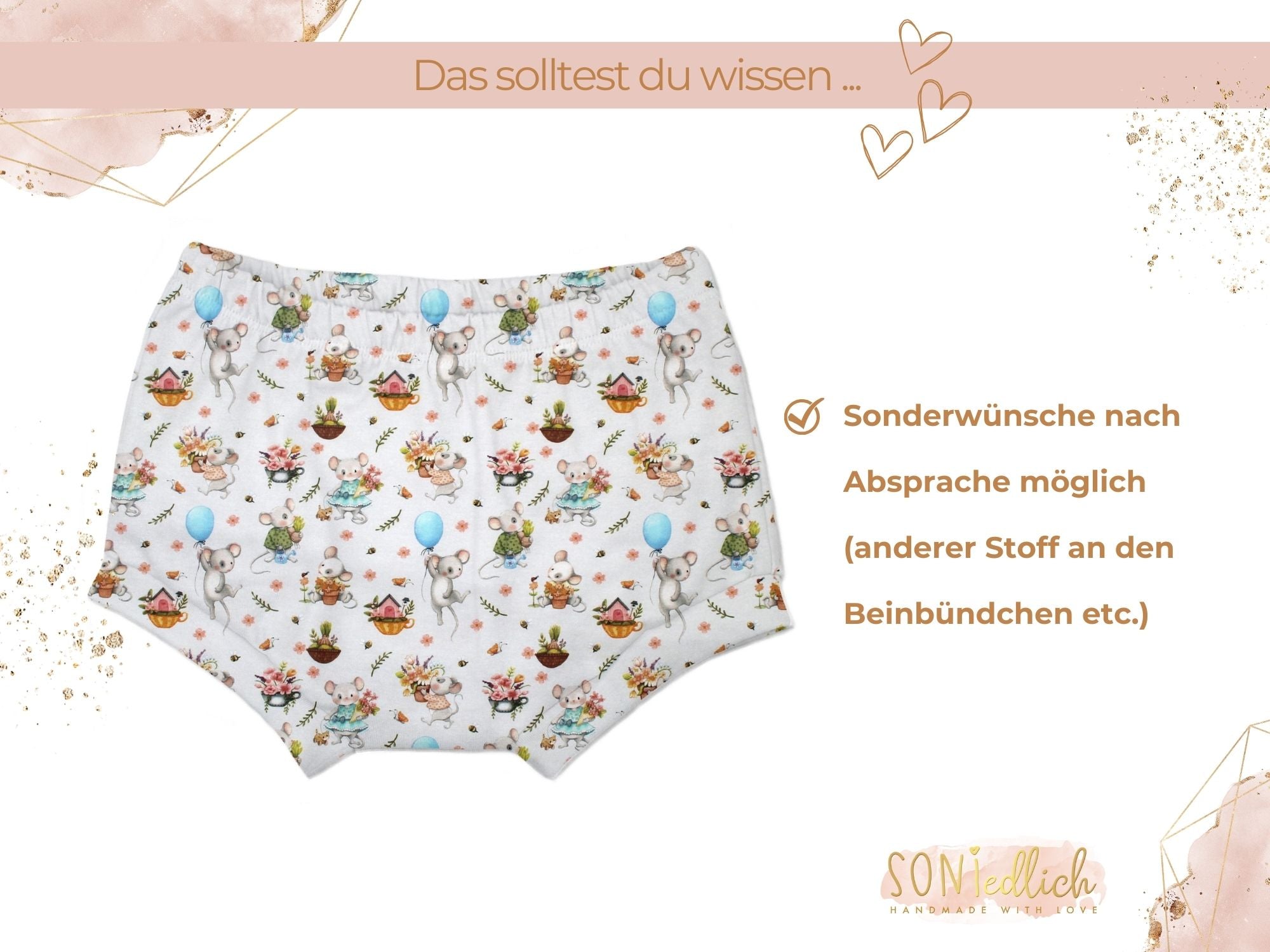 Bummie für Babys und Kinder „sweet garden“ Sonderwünsche