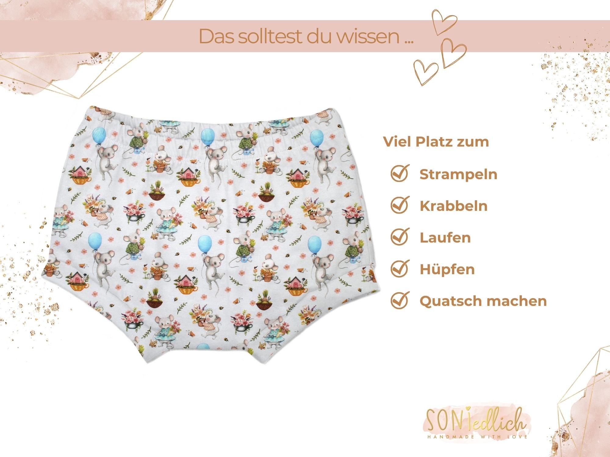 Bummie für Babys und Kinder „sweet garden“ Beschreibung2