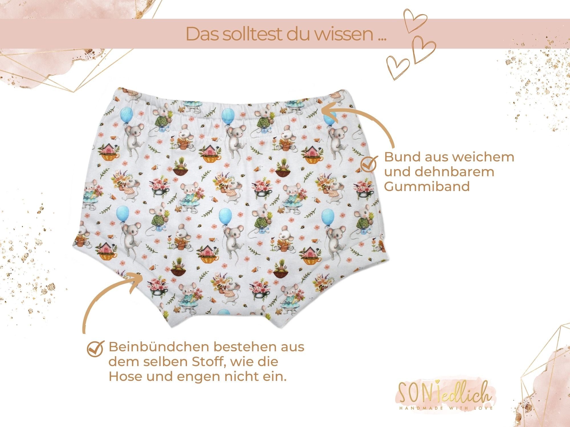 Bummie für Babys und Kinder „sweet garden“ Details
