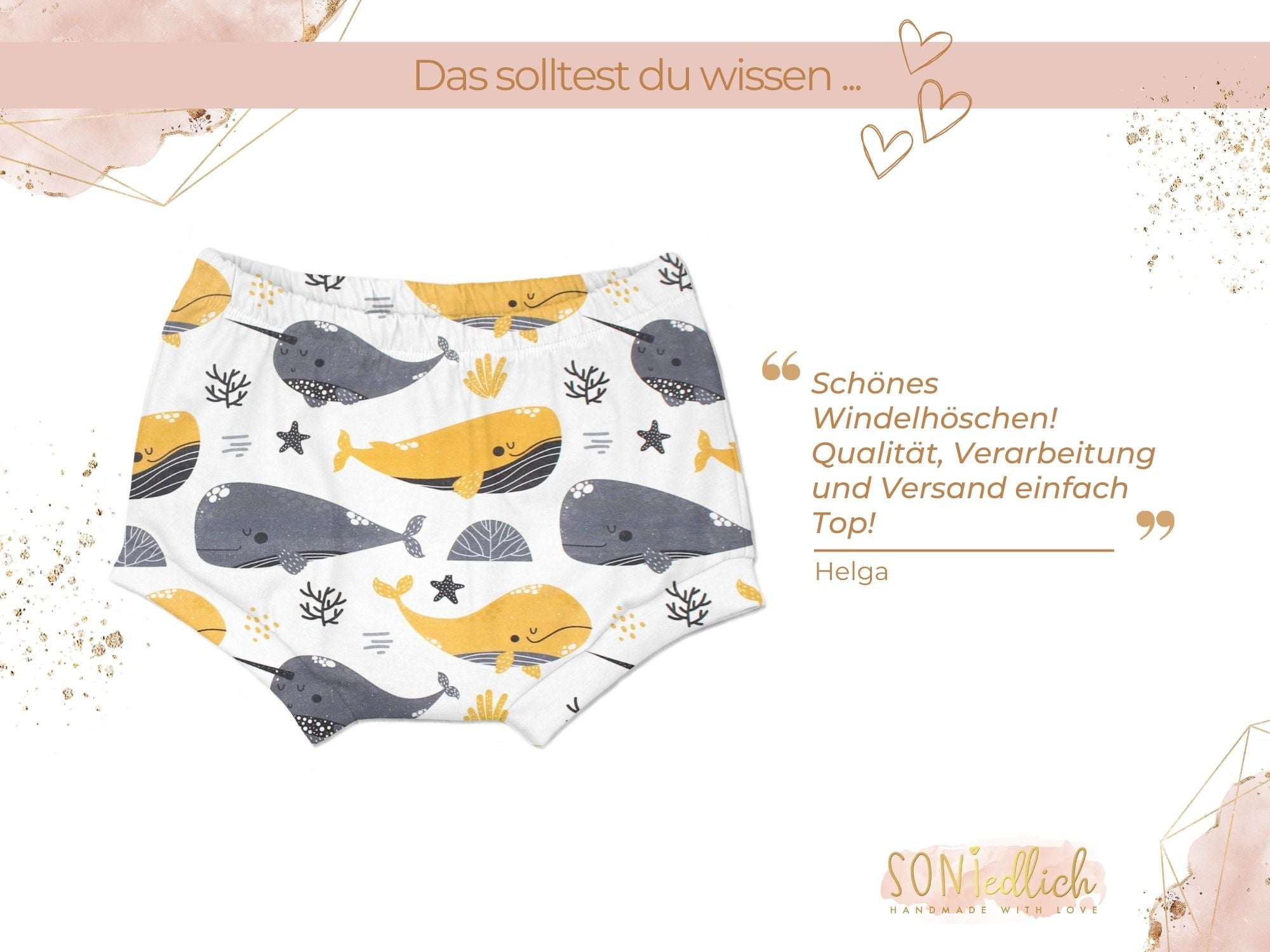 Bummie für Babys und Kinder „Wale, senf“ Bewertung