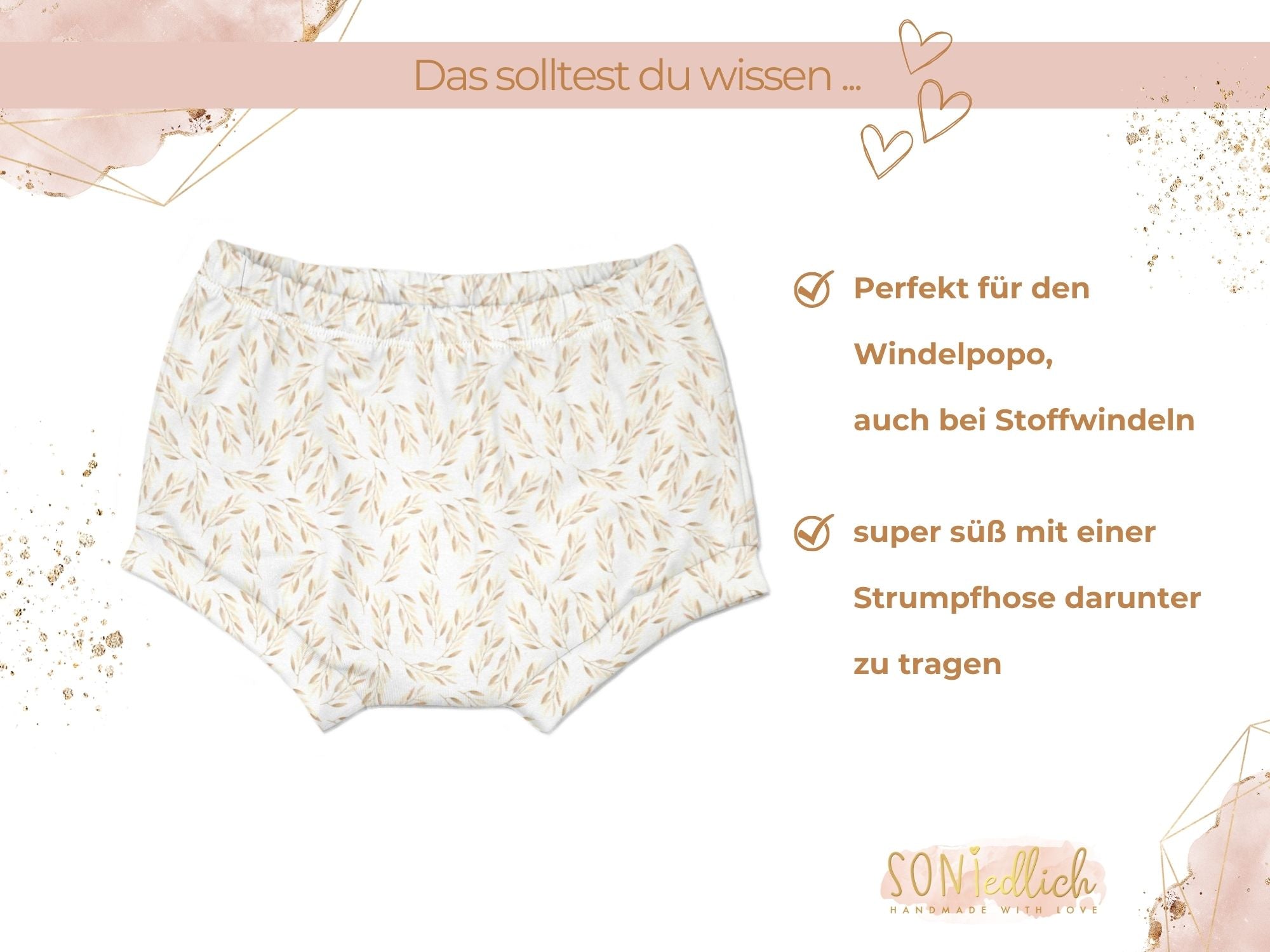 Bummie für Babys und Kinder „Weizenzweige“ Beschreibung1