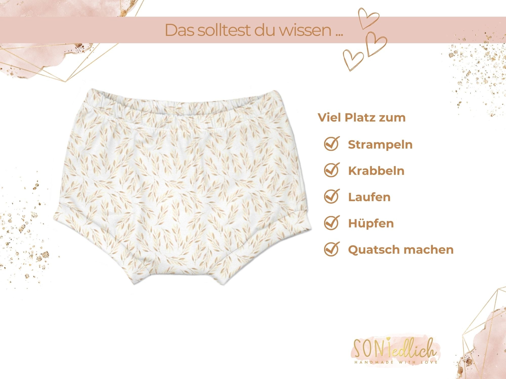 Bummie für Babys und Kinder „Weizenzweige“ Beschreibung2