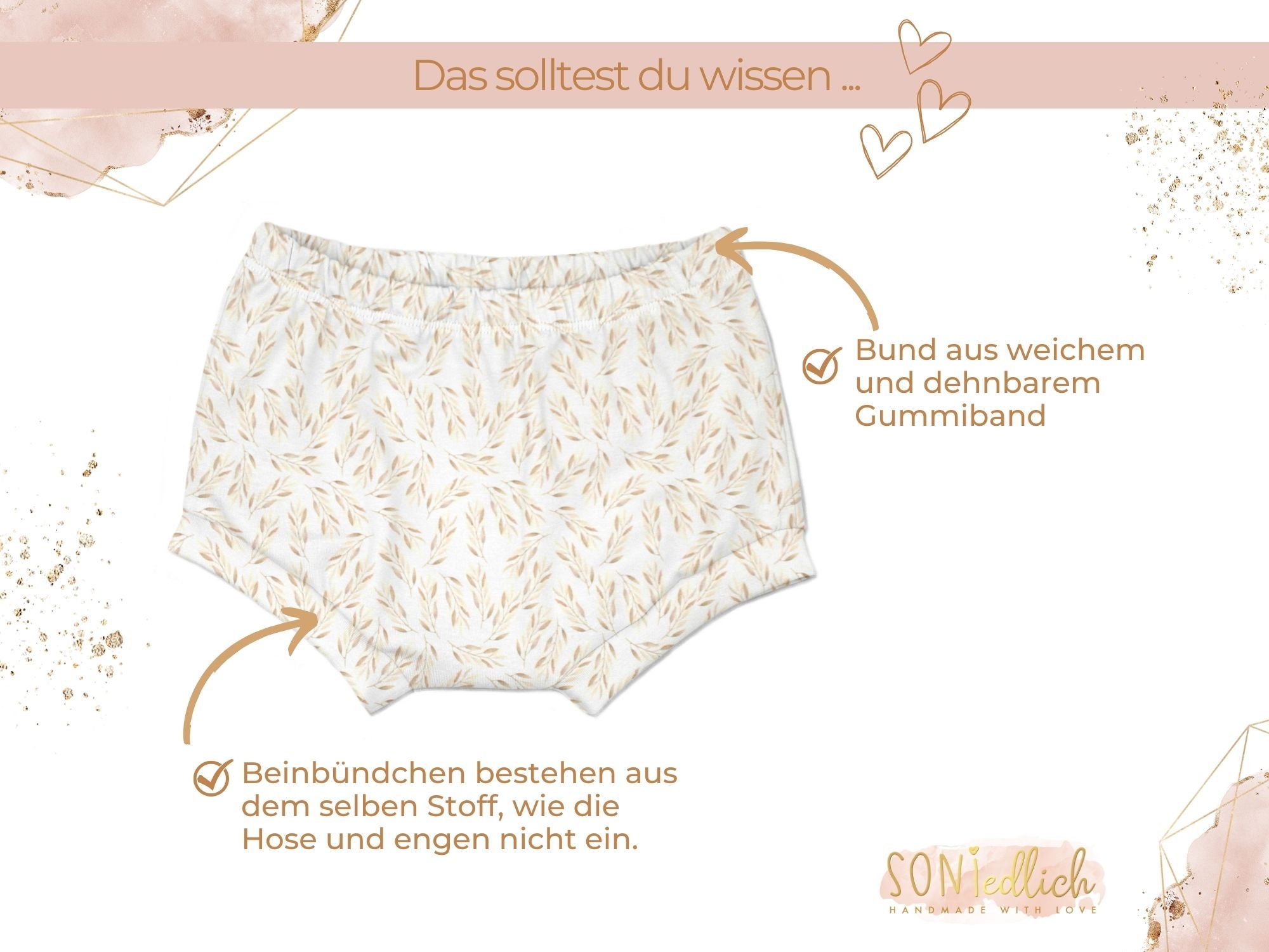 Bummie für Babys und Kinder „Weizenzweige“ Details