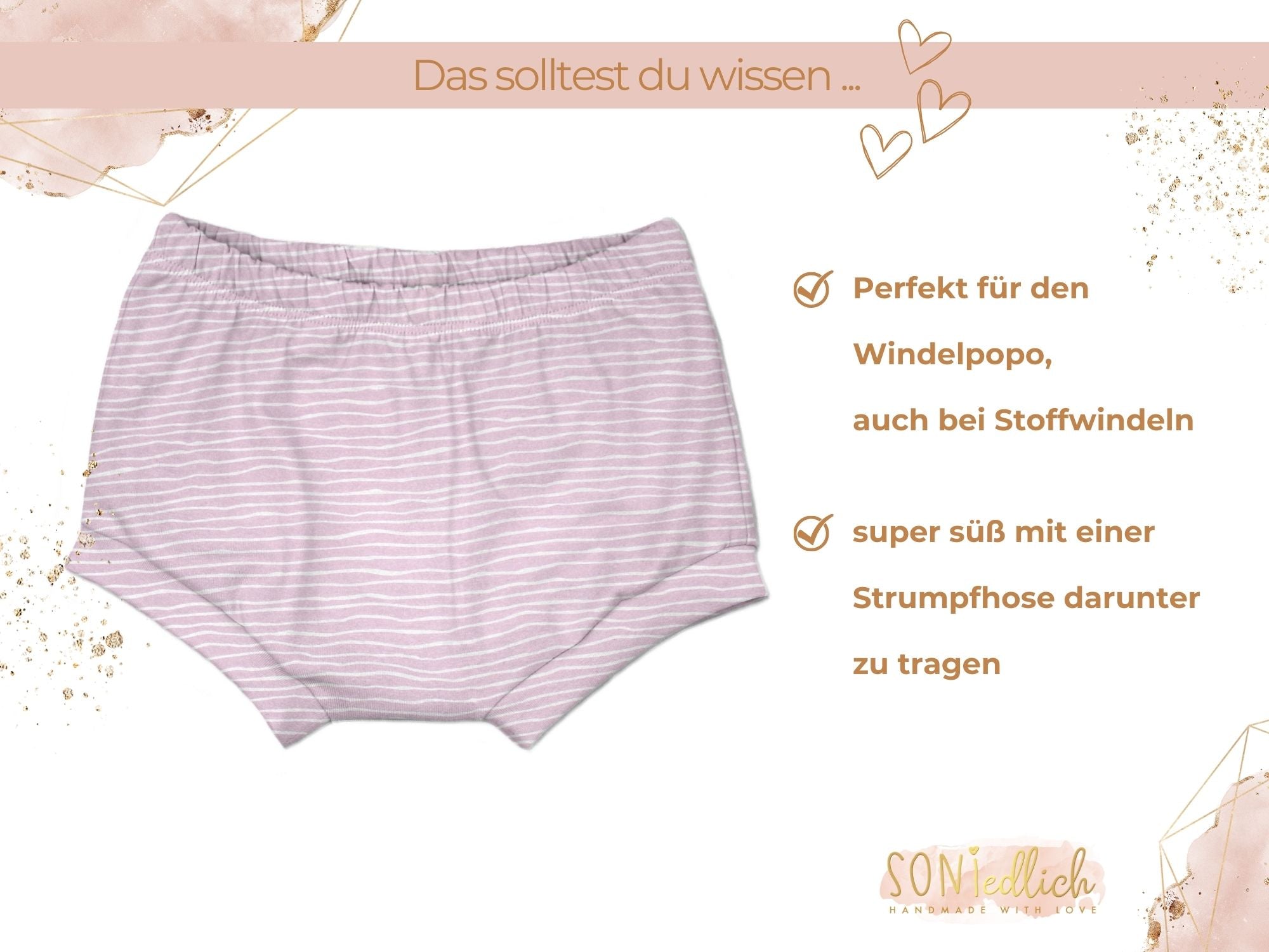 Bummie für Babys und Kinder „Wellen, rosa“ Beschreibung1