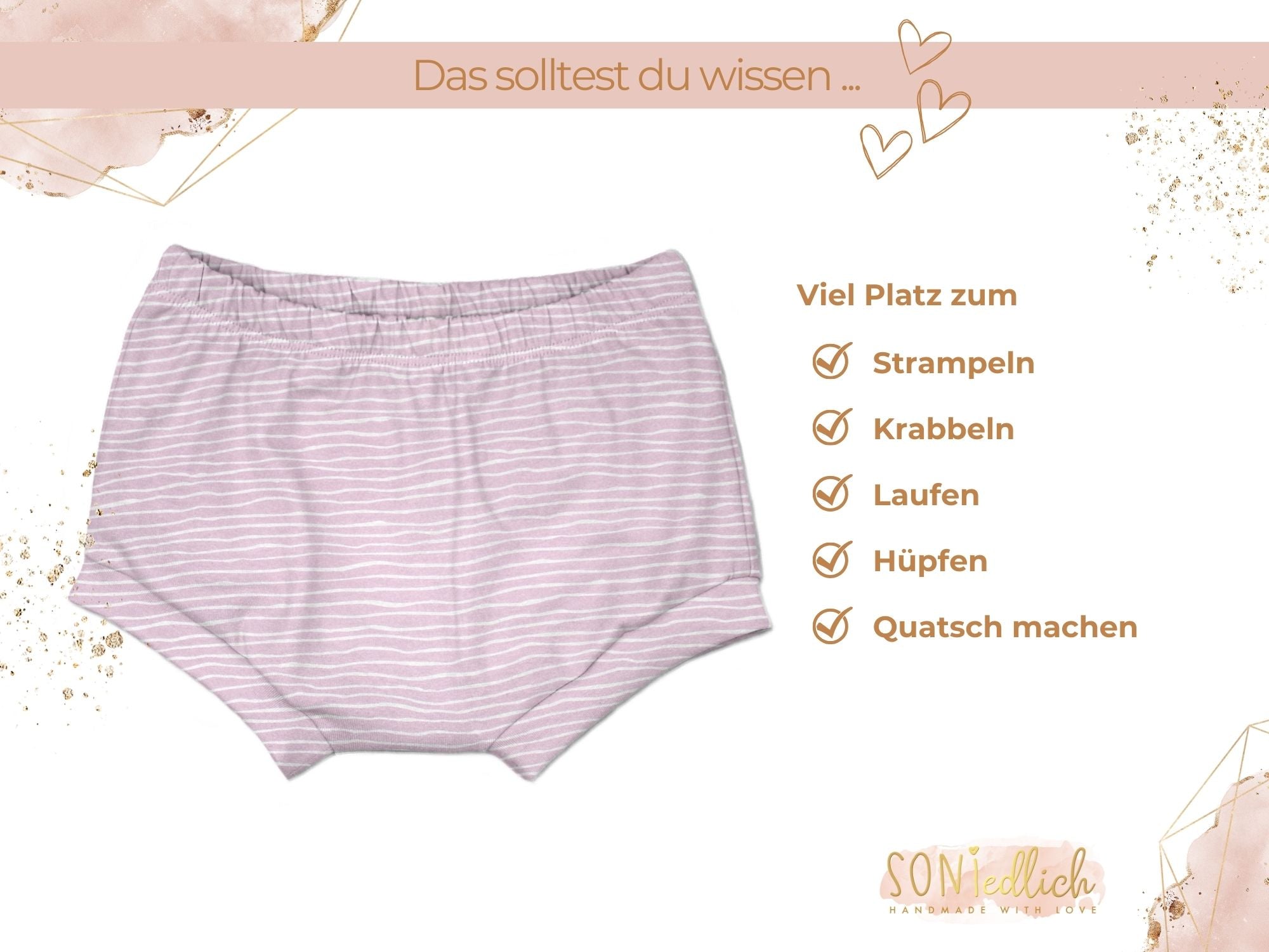 Bummie für Babys und Kinder „Wellen, rosa“ Beschreibung2