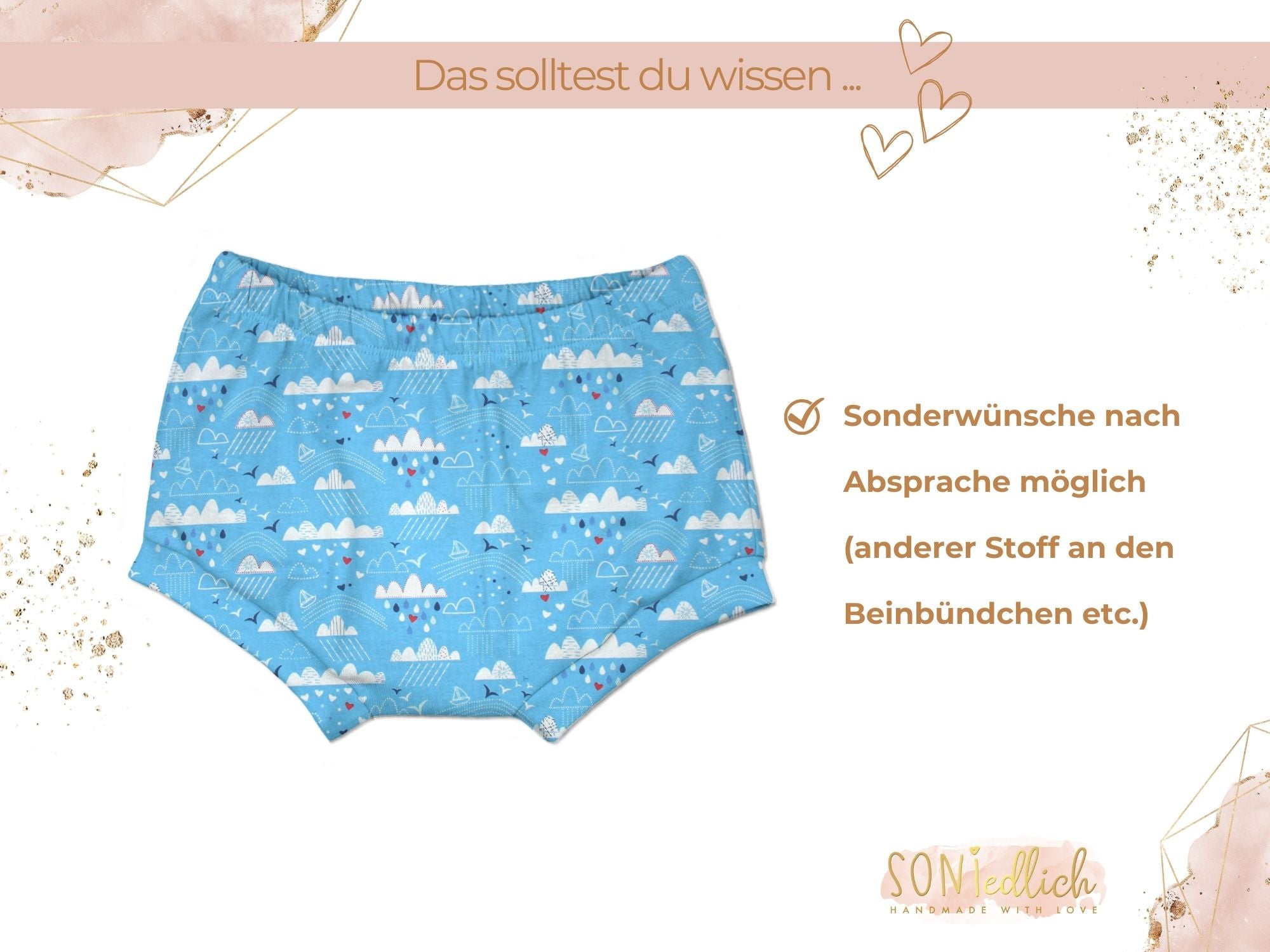 Bummie für Babys und Kinder „Wolken“ Sonderwünsche