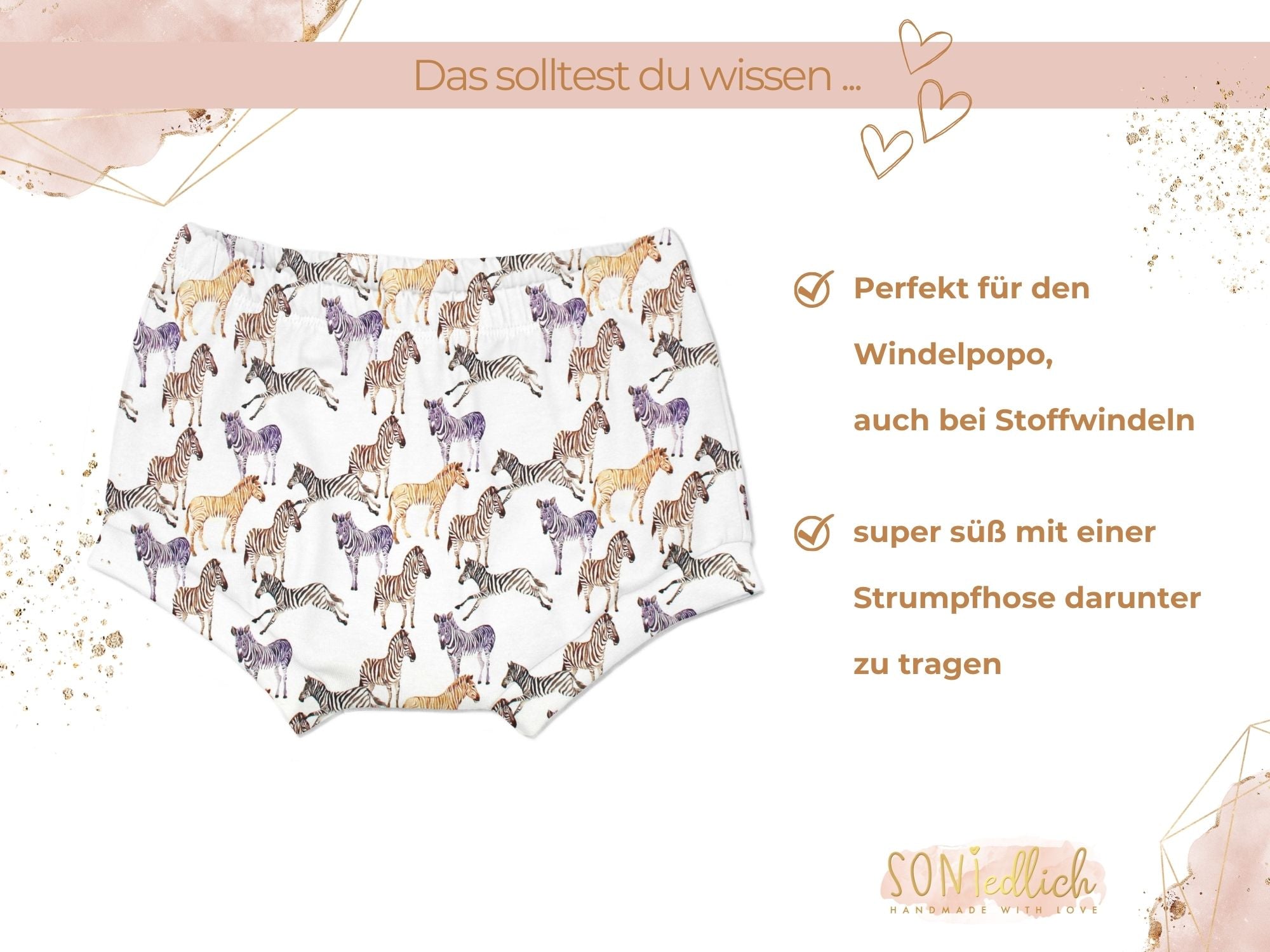 Bummie für Babys und Kinder „Zebra“ Beschreibung1