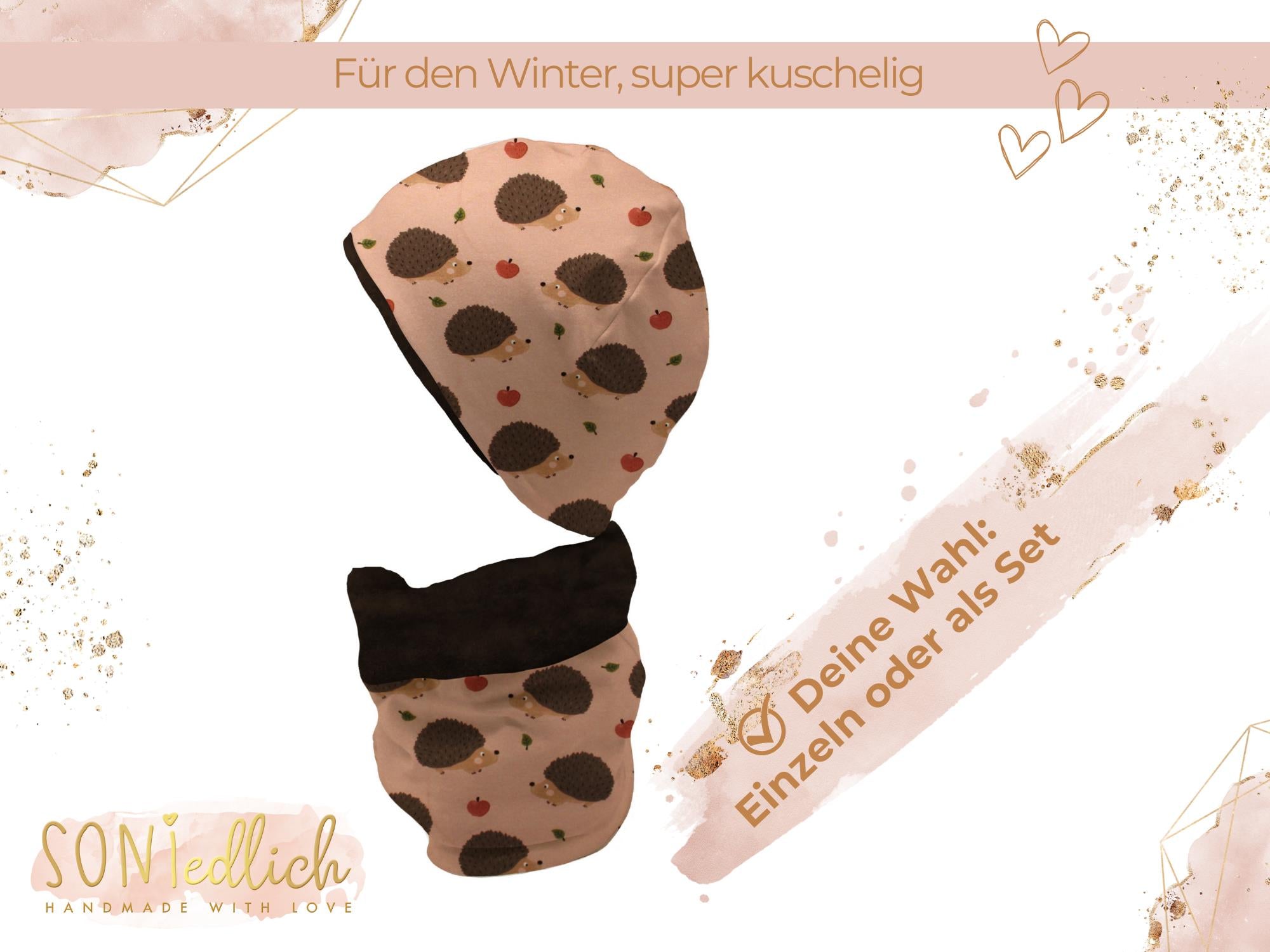 Gefüttertes Mützen und Loop Set für Babys und Kinder 
