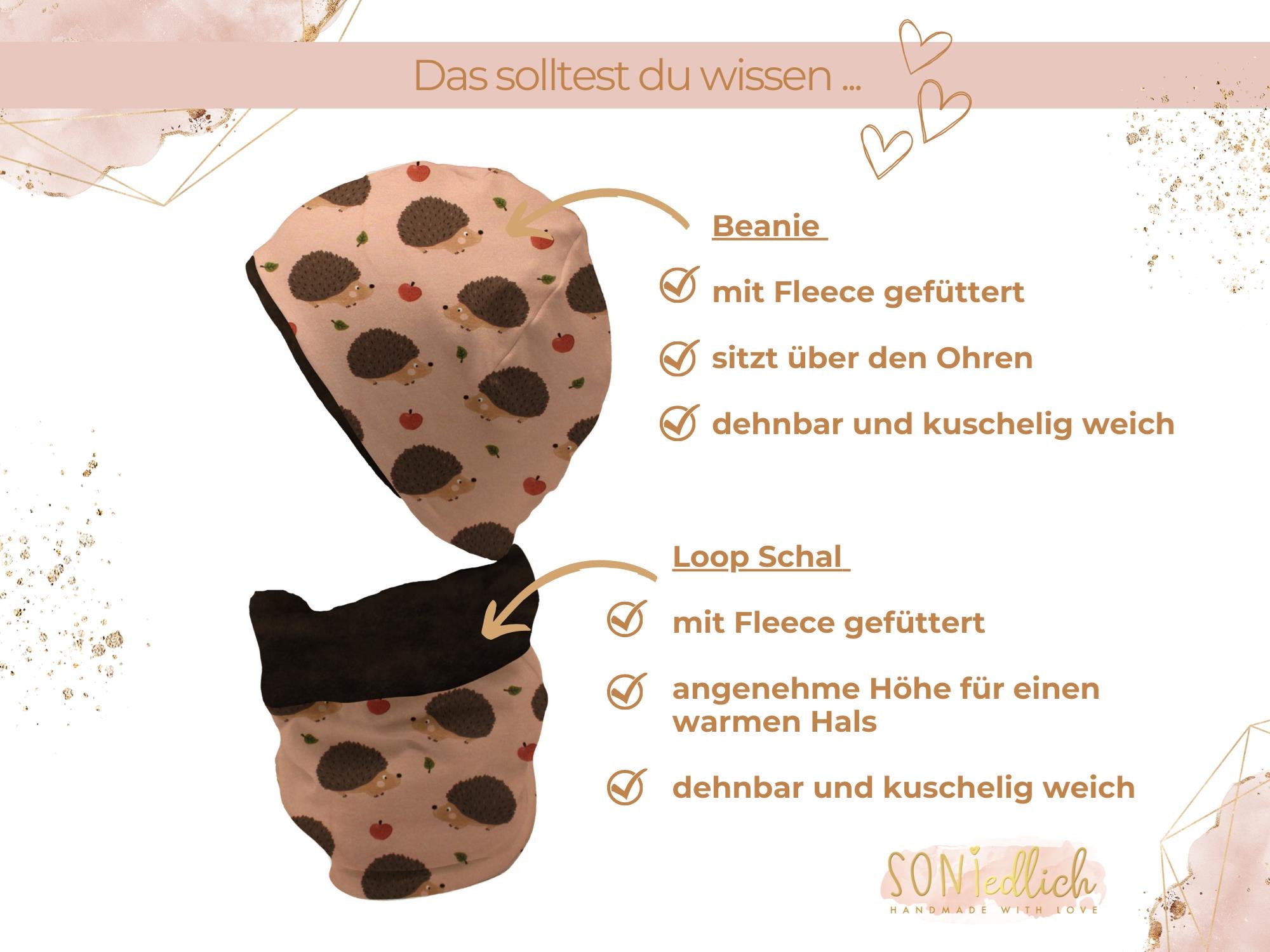 Gefüttertes Mützen und Loop Set für Babys und Kinder 