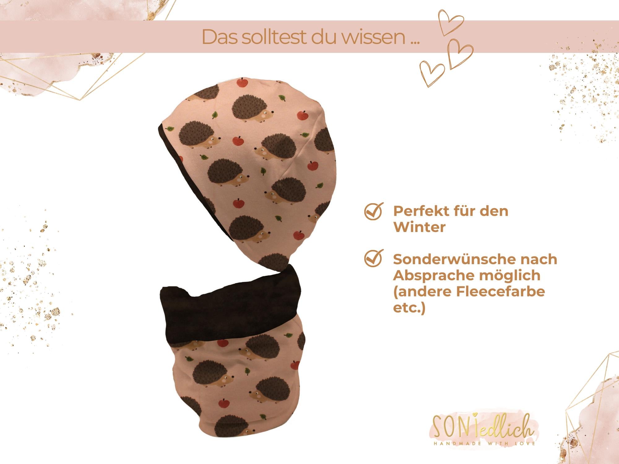 Gefüttertes Mützen und Loop Set für Babys und Kinder 