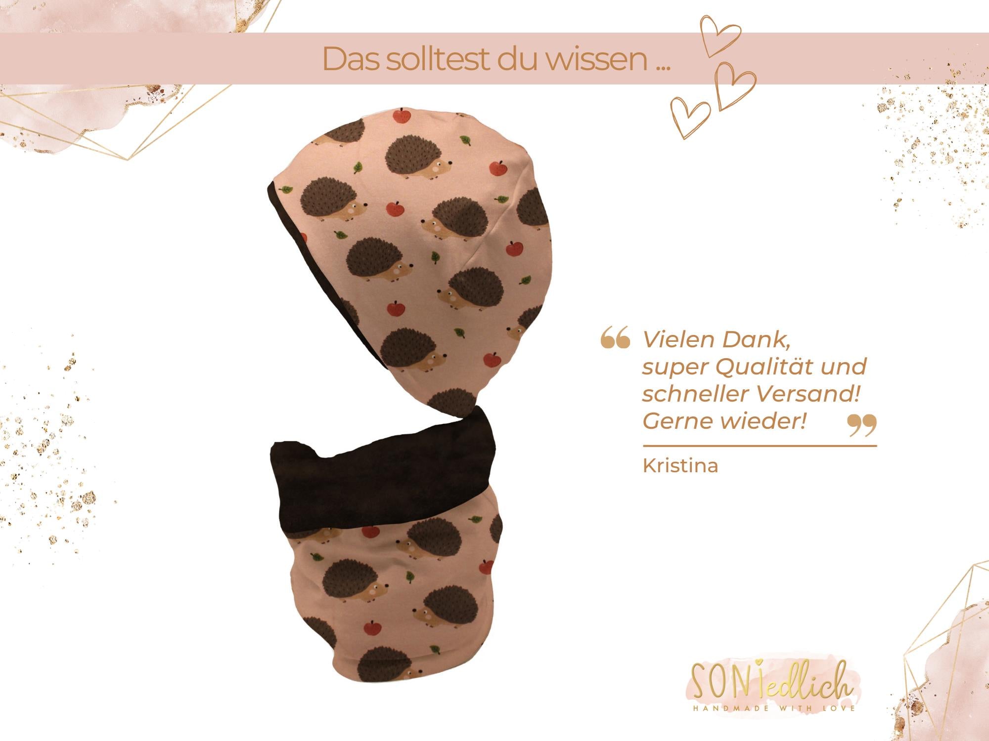 Gefüttertes Mützen und Loop Set für Babys und Kinder 