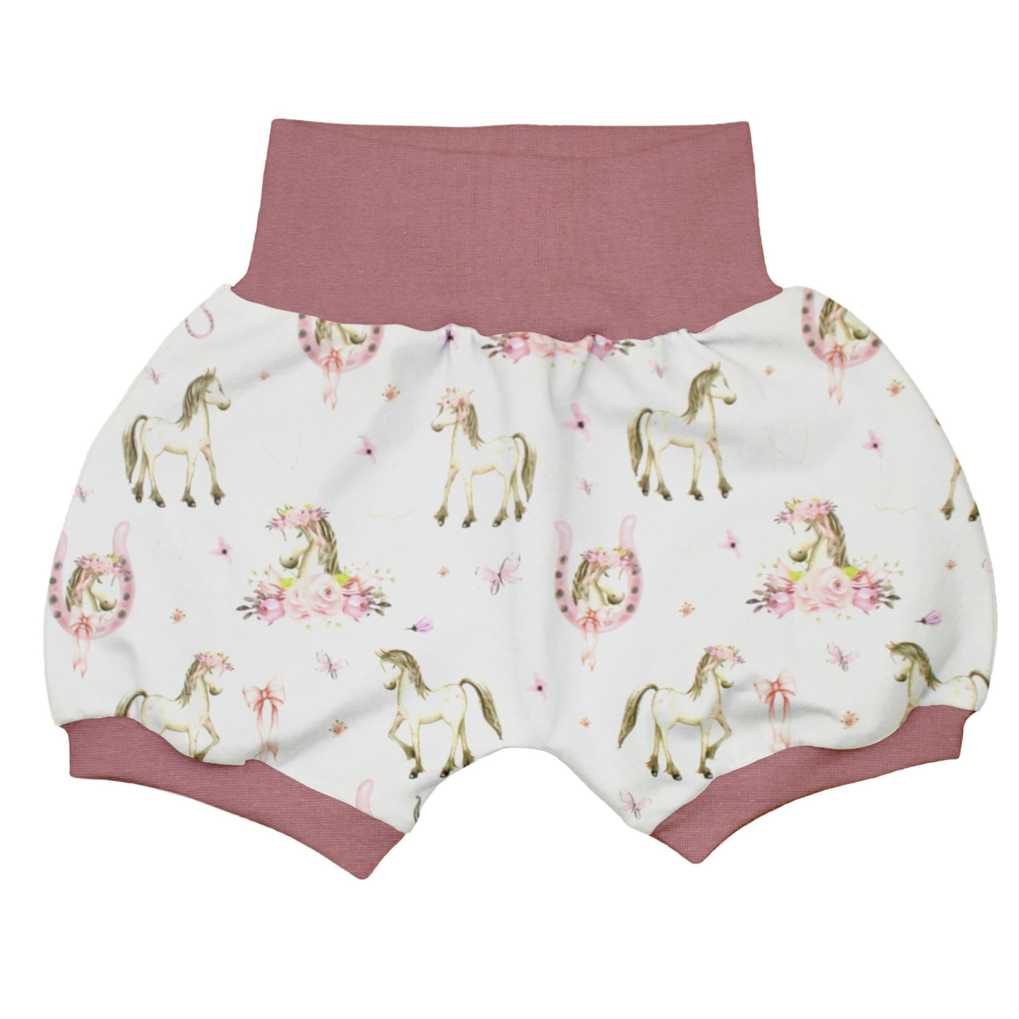 Kurze Pumphose für Babys und Kinder "Boho Pferde"