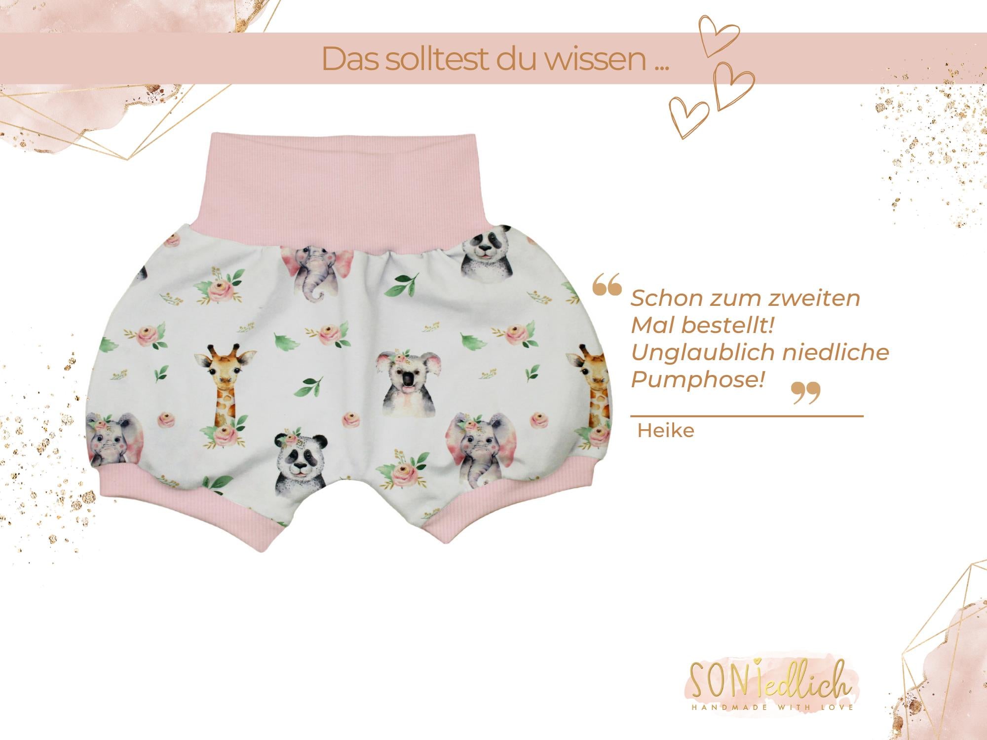 Kurze Pumphose für Babys und Kinder "Boho Tiere" Bewertung