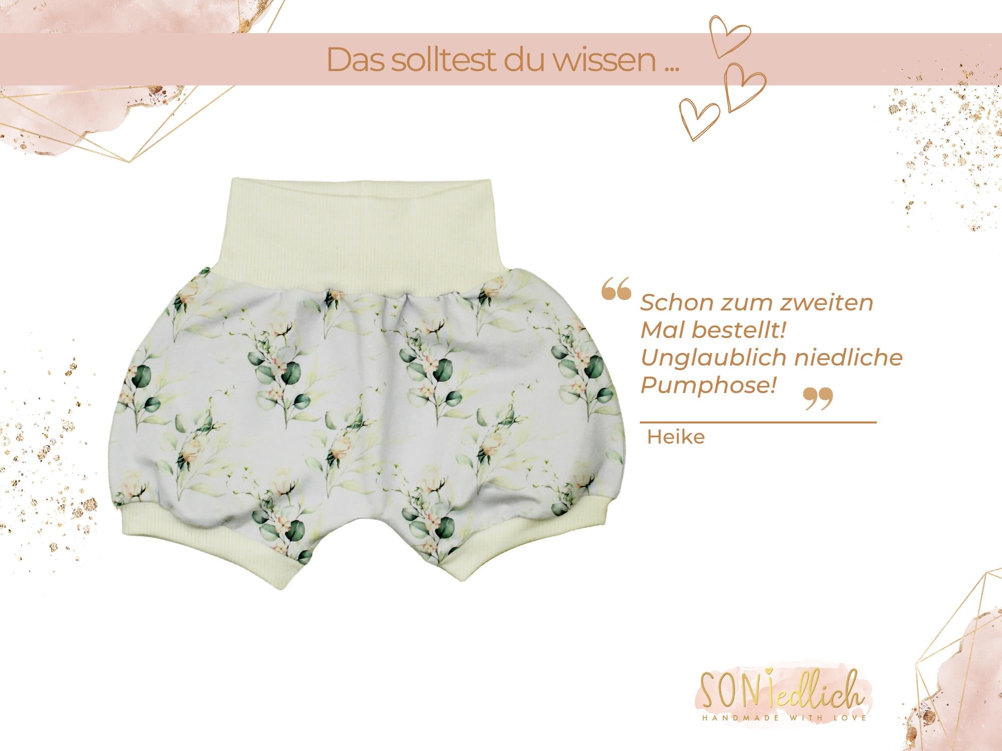 Kurze Pumphose für Babys und Kinder "Eukalyptus" Bewertung