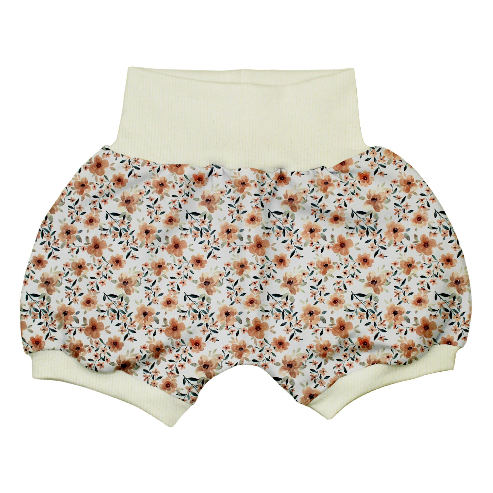 Kurze Pumphose für Babys und Kinder "Quittenblüte"