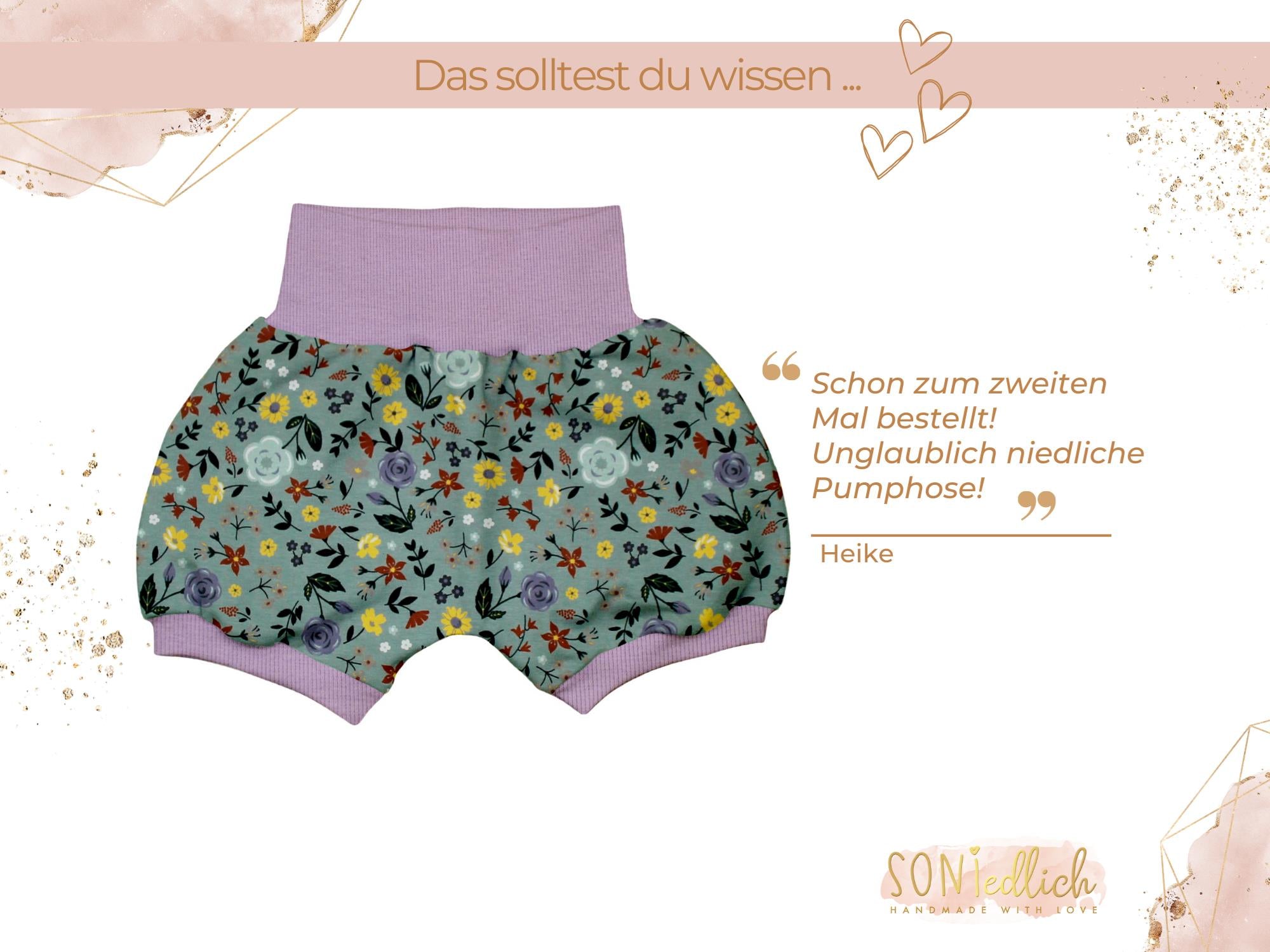 Kurze Pumphose für Babys und Kinder "Sommerwiese" Bewertung