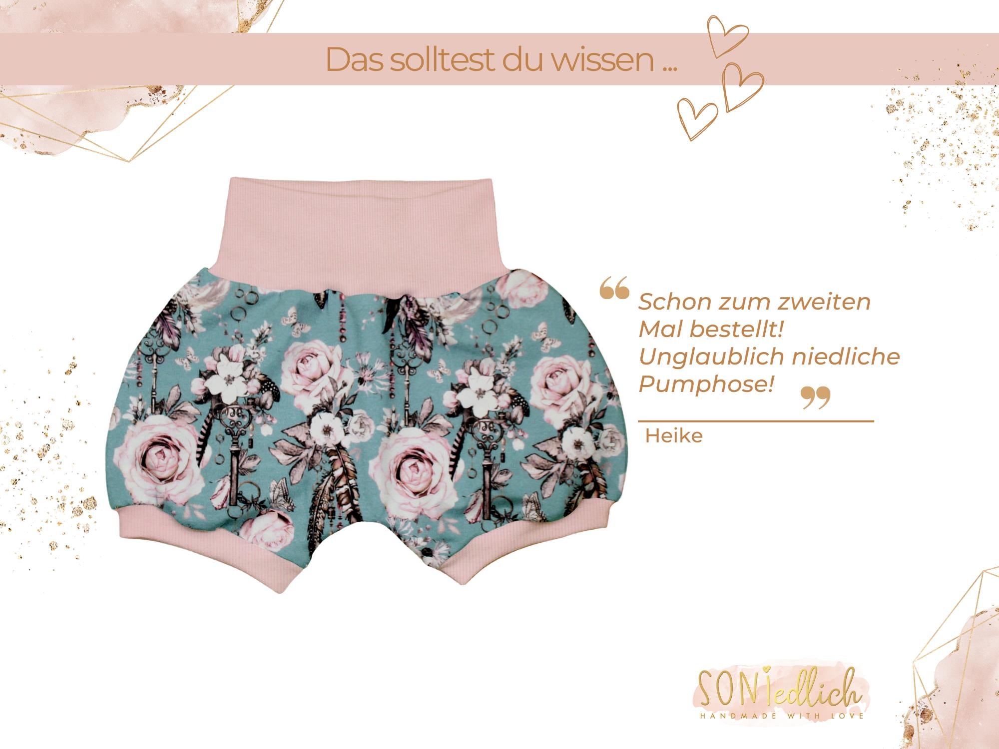 Kurze Pumphose für Babys und Kinder "sweet keys" Bewertung