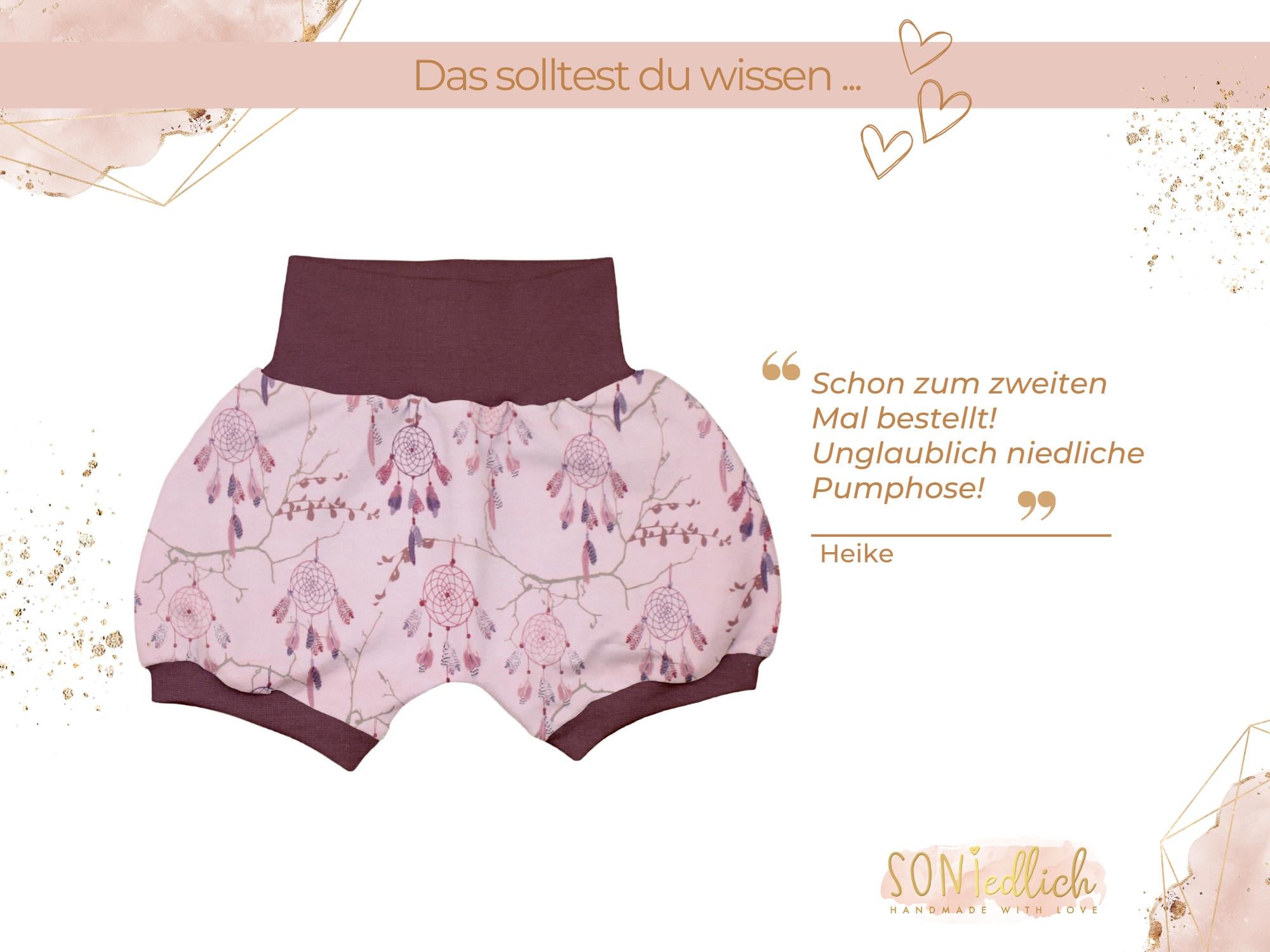 Kurze Pumphose für Babys und Kinder "Traumfänger" Bewertung