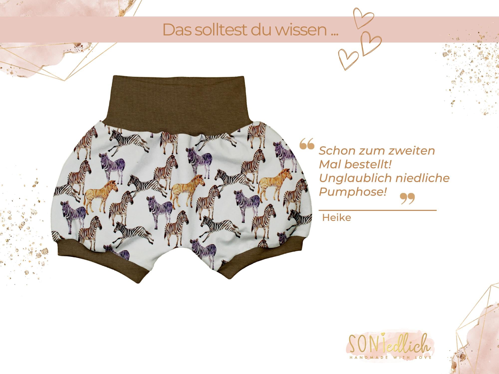 Kurze Pumphose für Babys und Kinder "Zebra" Bewertung