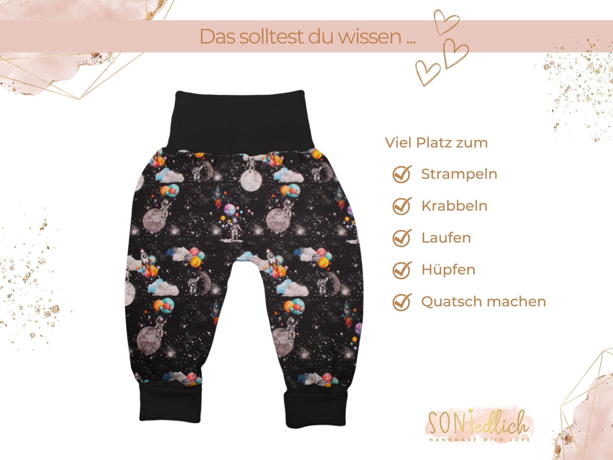 Lange Pumphose für Babys und Kinder „Astronaut“ Beschreibung 1