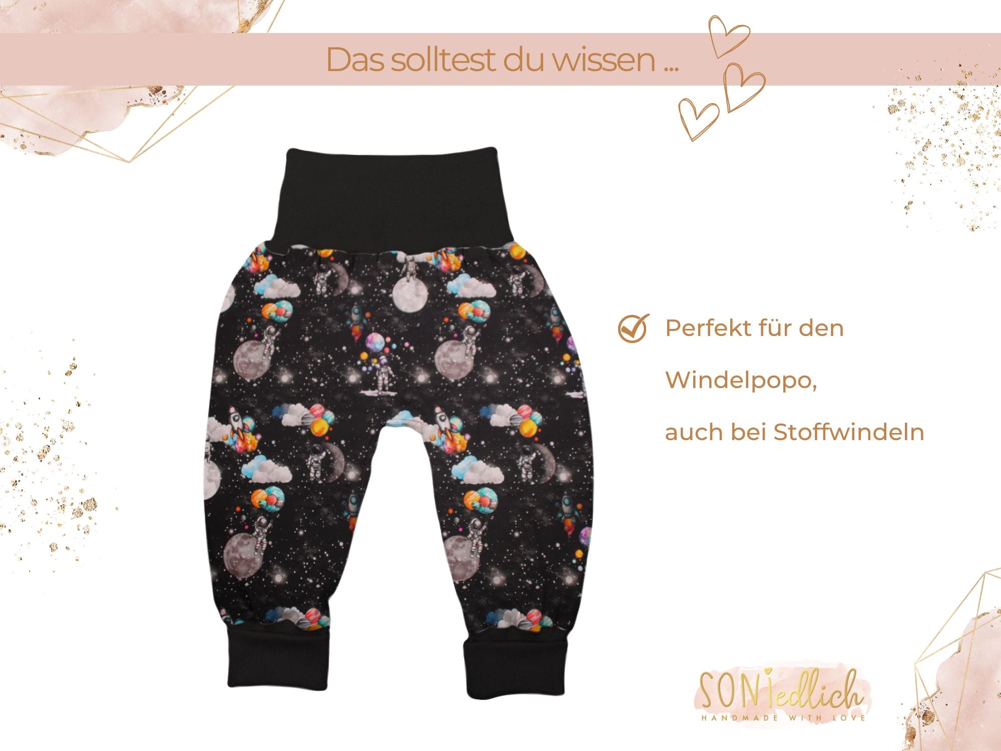 Lange Pumphose für Babys und Kinder „Astronaut“ Beschreibung 2