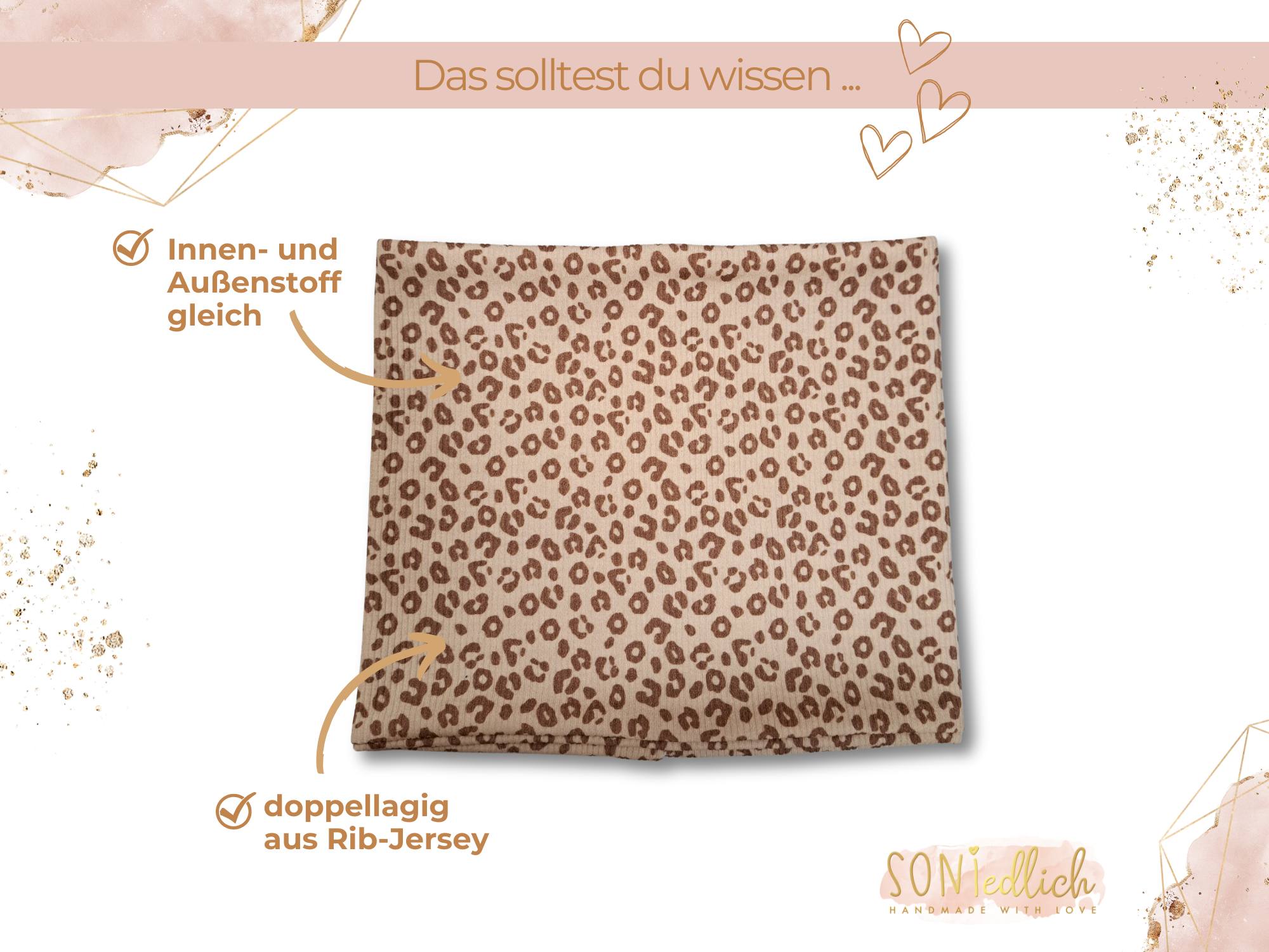 Loop Schal für Babys und Kinder aus Rib-Jersey "Leo". Der Kinderschal ist doppellagig angefertigt, Innen- und Außenstoff sind gleich.