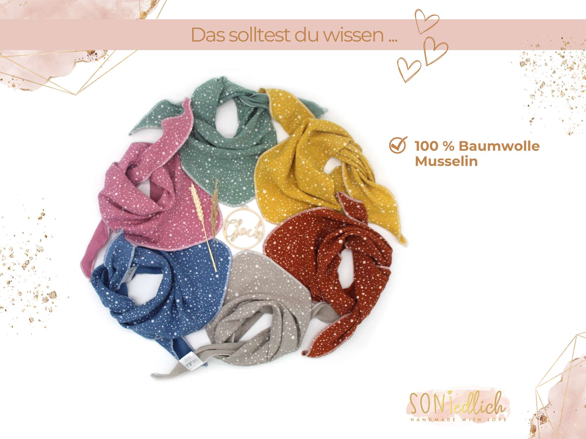 Musselintuch für Kinder "Dotties" Beschreibung