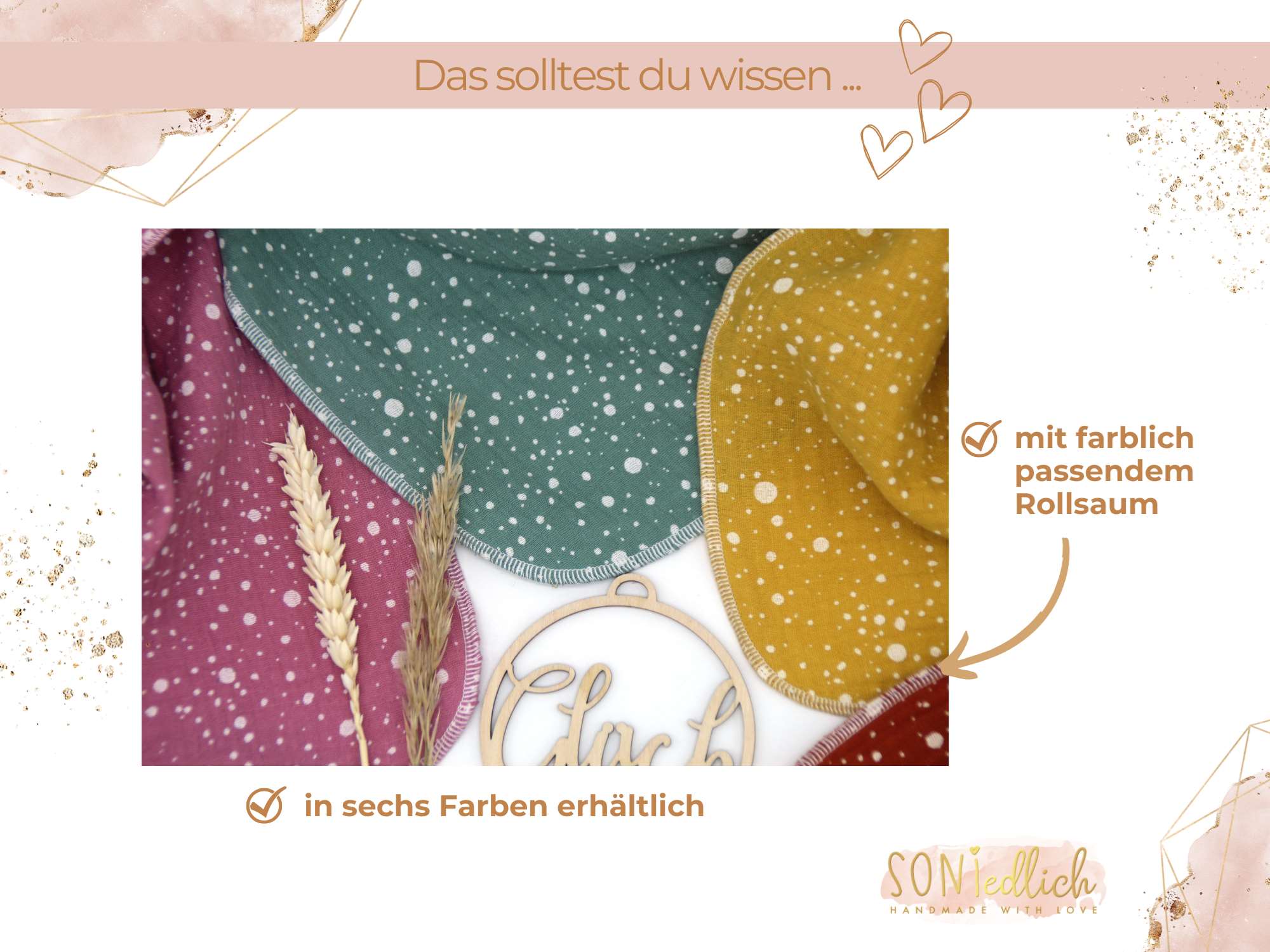 Musselintuch für Kinder "Dotties" Details