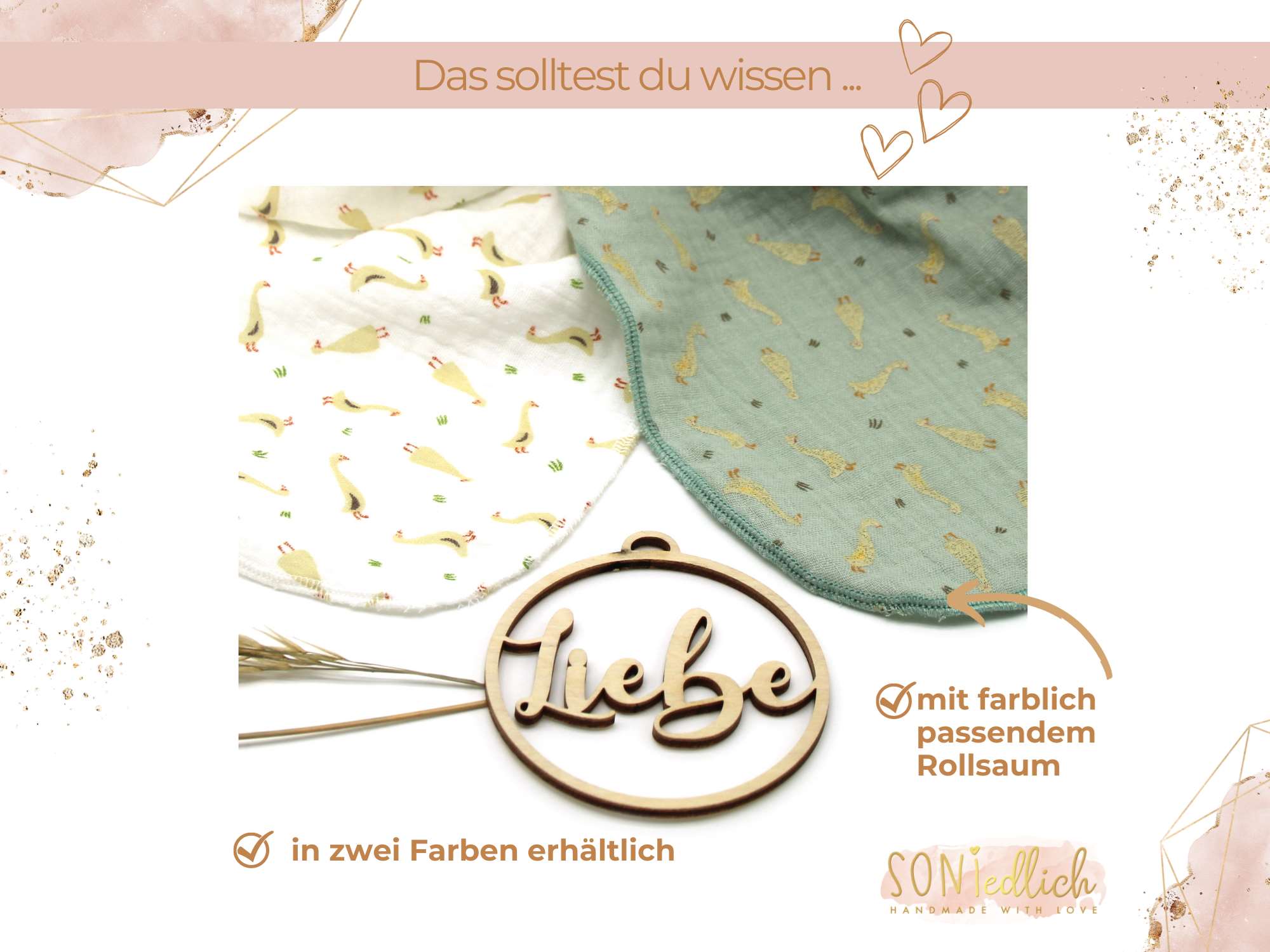 Musselintuch für Kinder "Gänse" Details