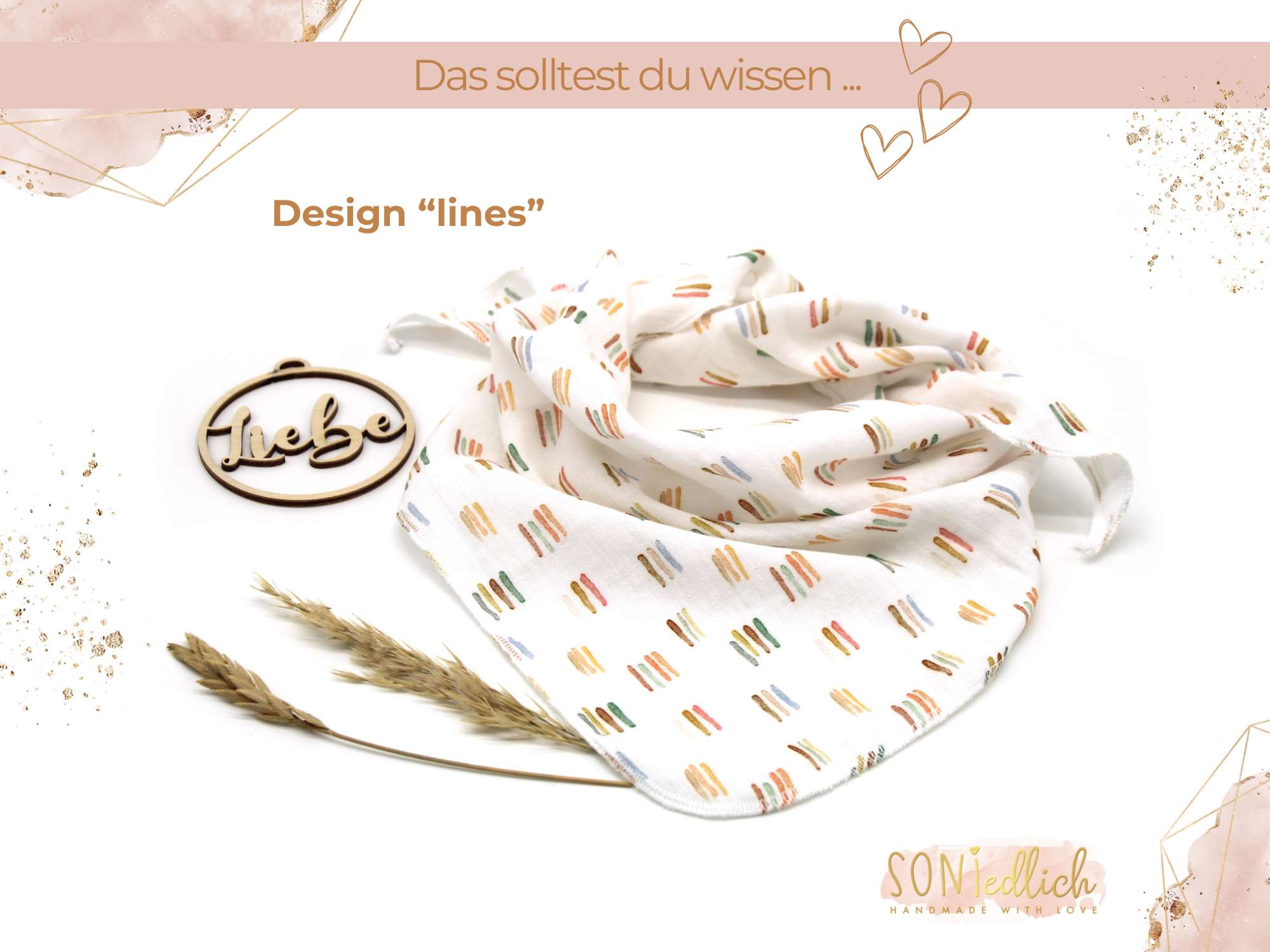 Musselintuch für Kinder "geometrics" Design lines