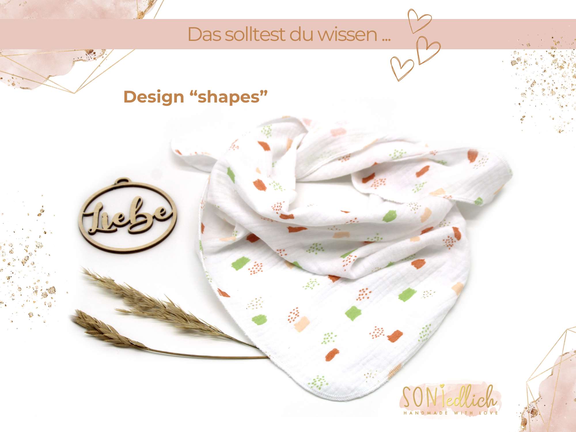 Musselintuch für Kinder "geometrics" Design shapes