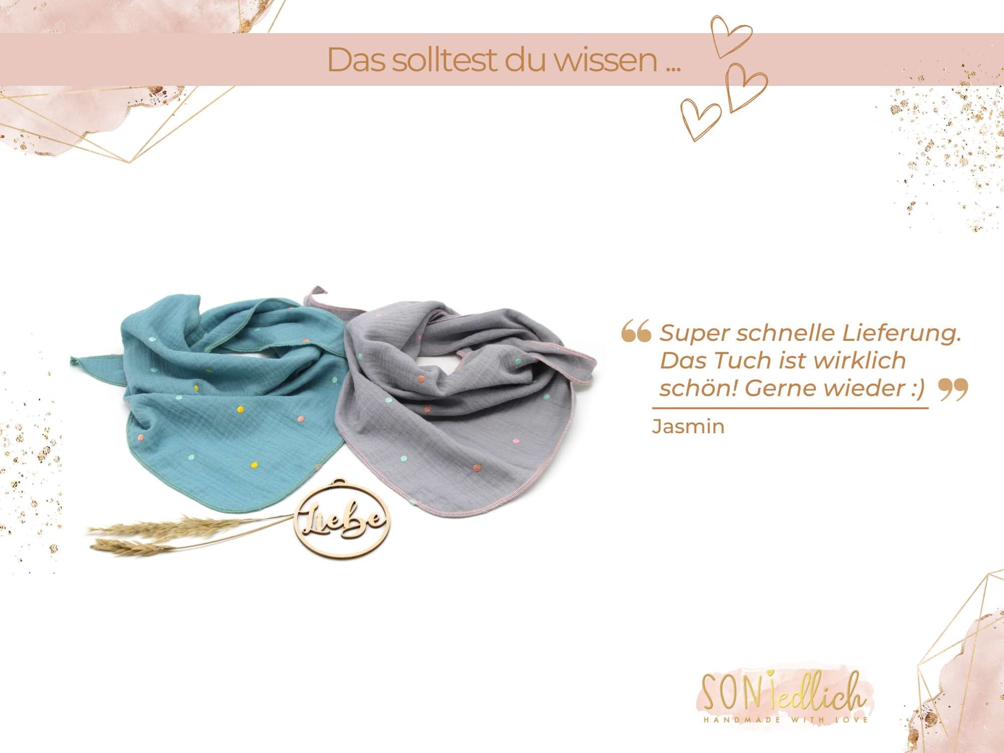 Musselintuch für Kinder "gestickte Punkte" Bewertung