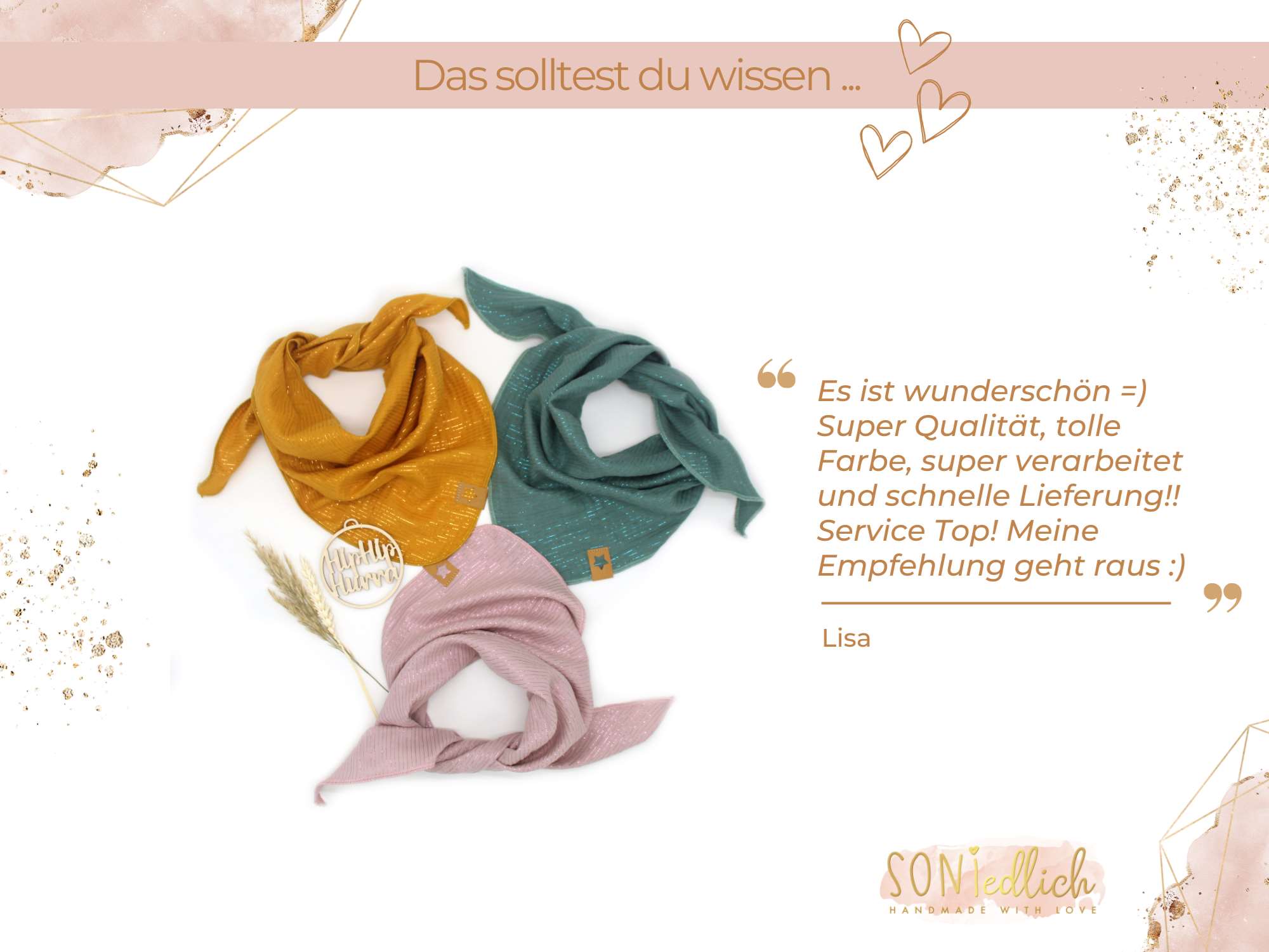 Musselintuch für Kinder "Glitzerstreifen" Bewertung