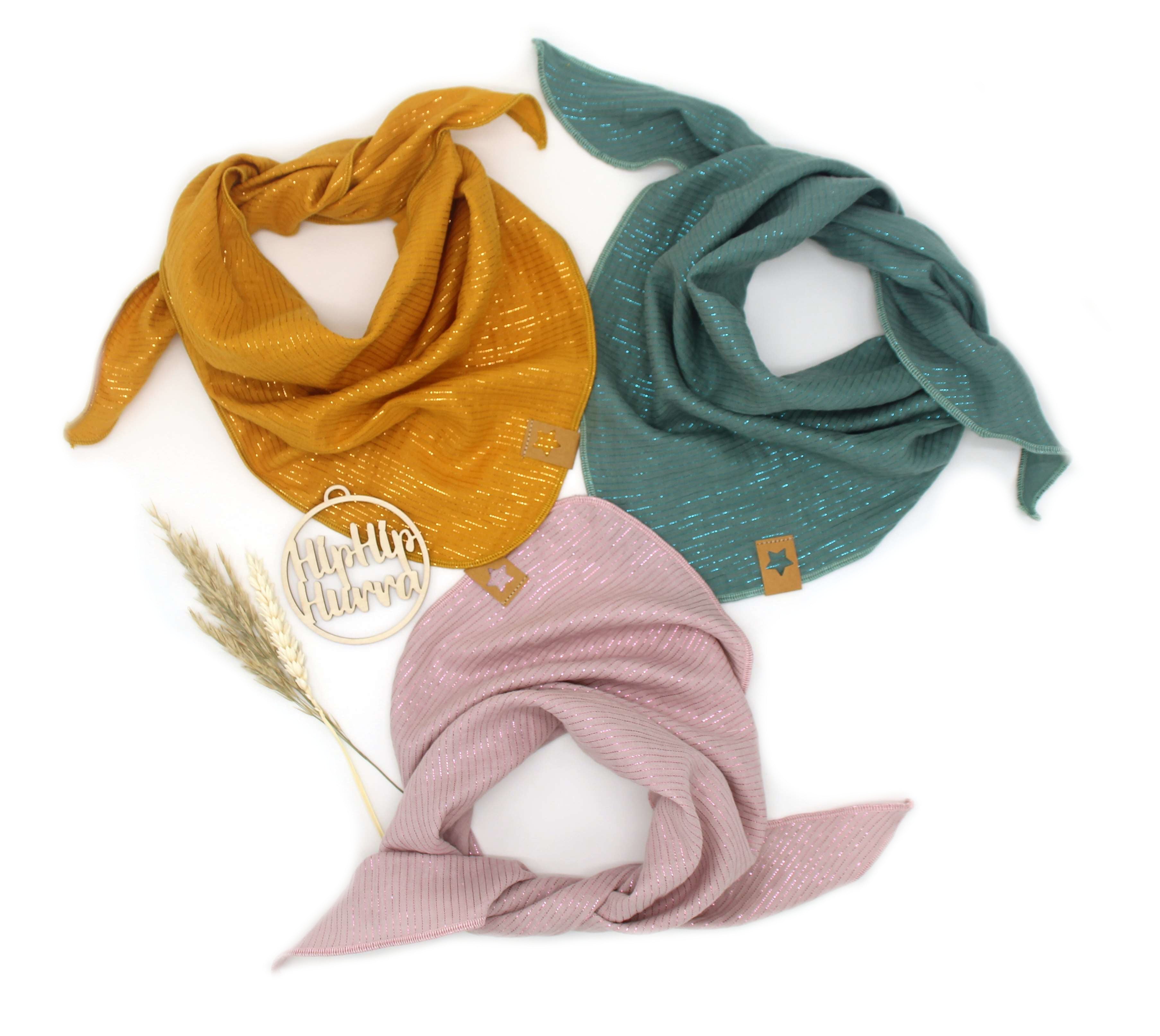 Musselintuch für Kinder "Glitzerstreifen"