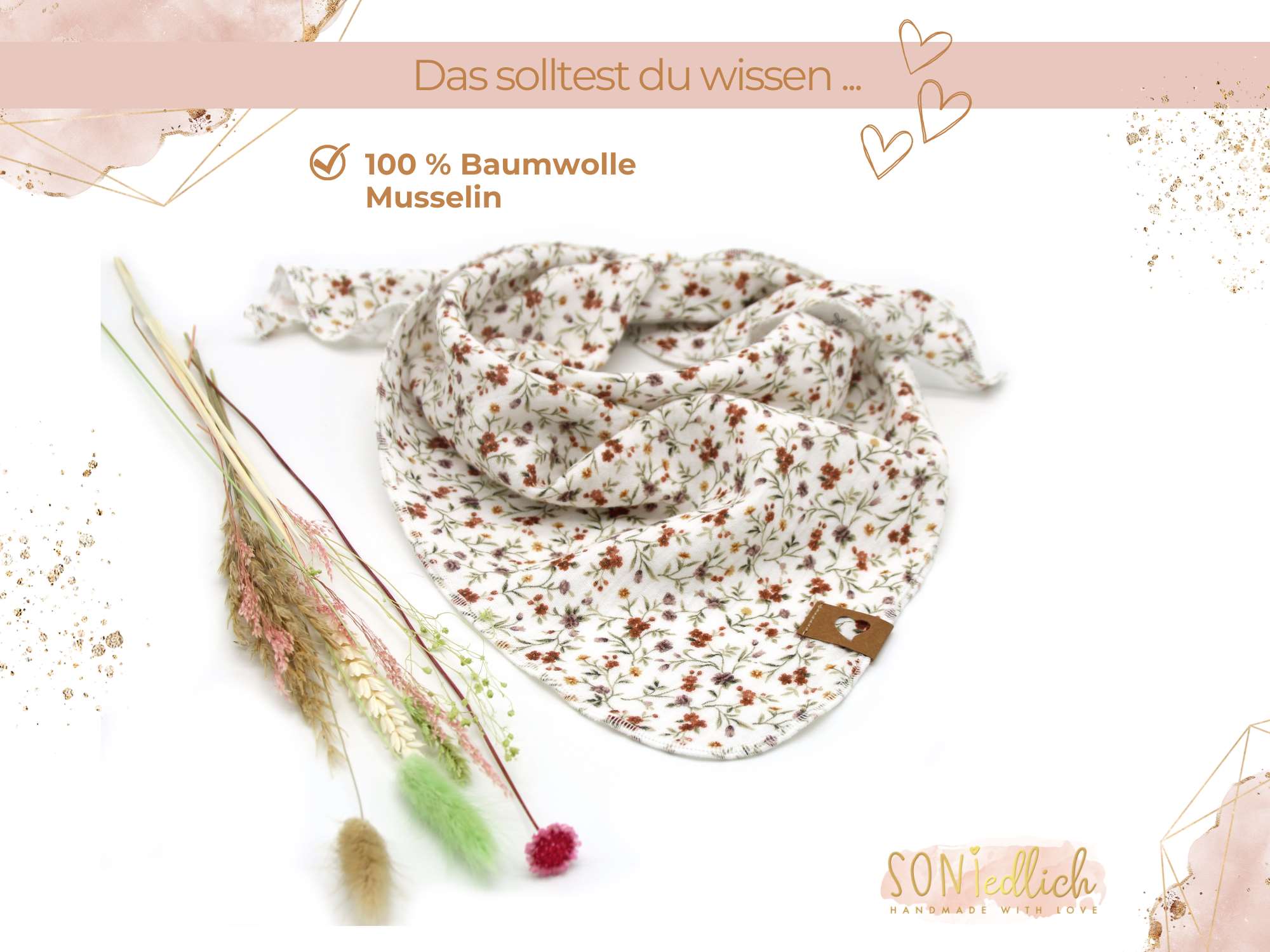 Musselintuch für Kinder "mille flores" Beschreibung