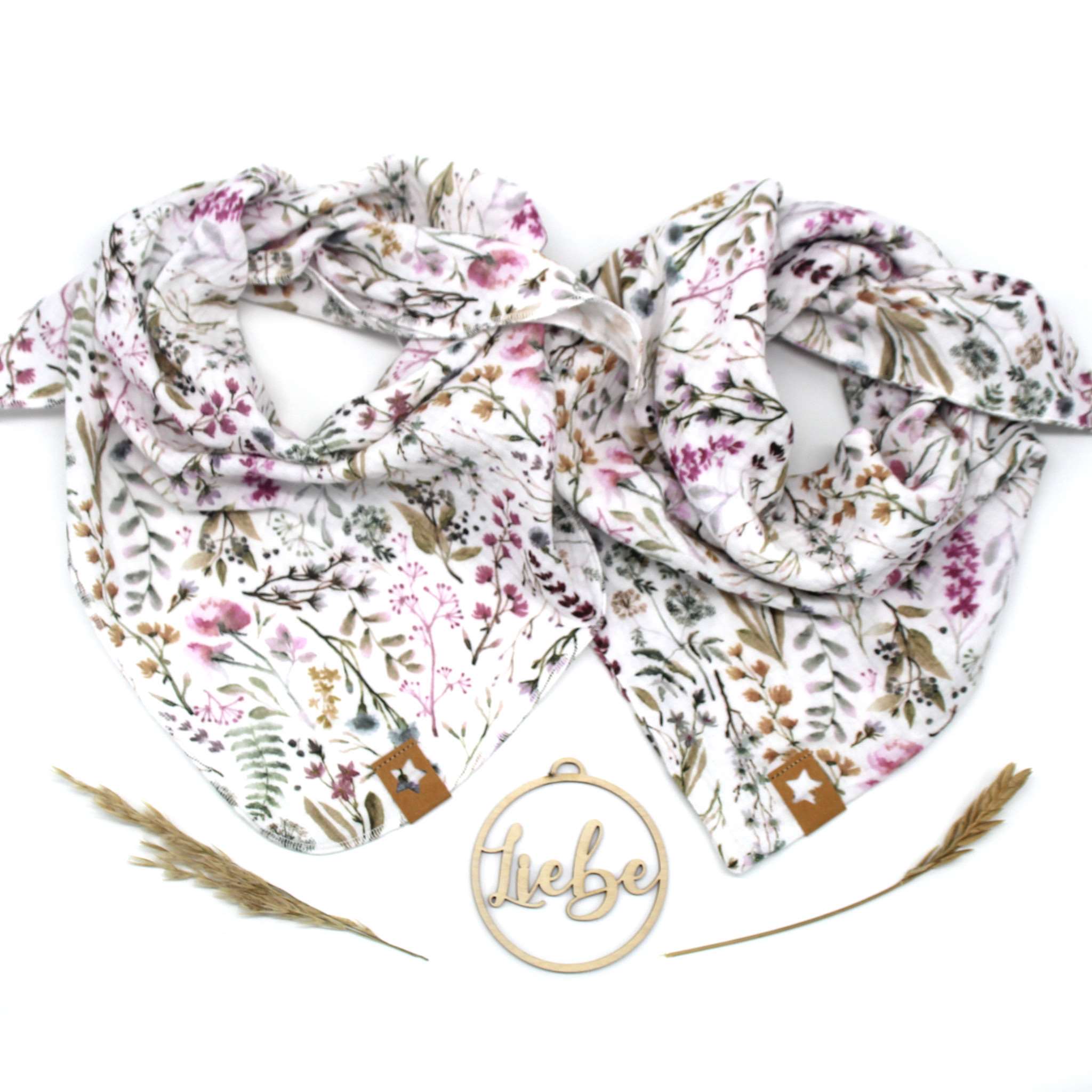 Musselintuch für Kinder "natural-leaves"