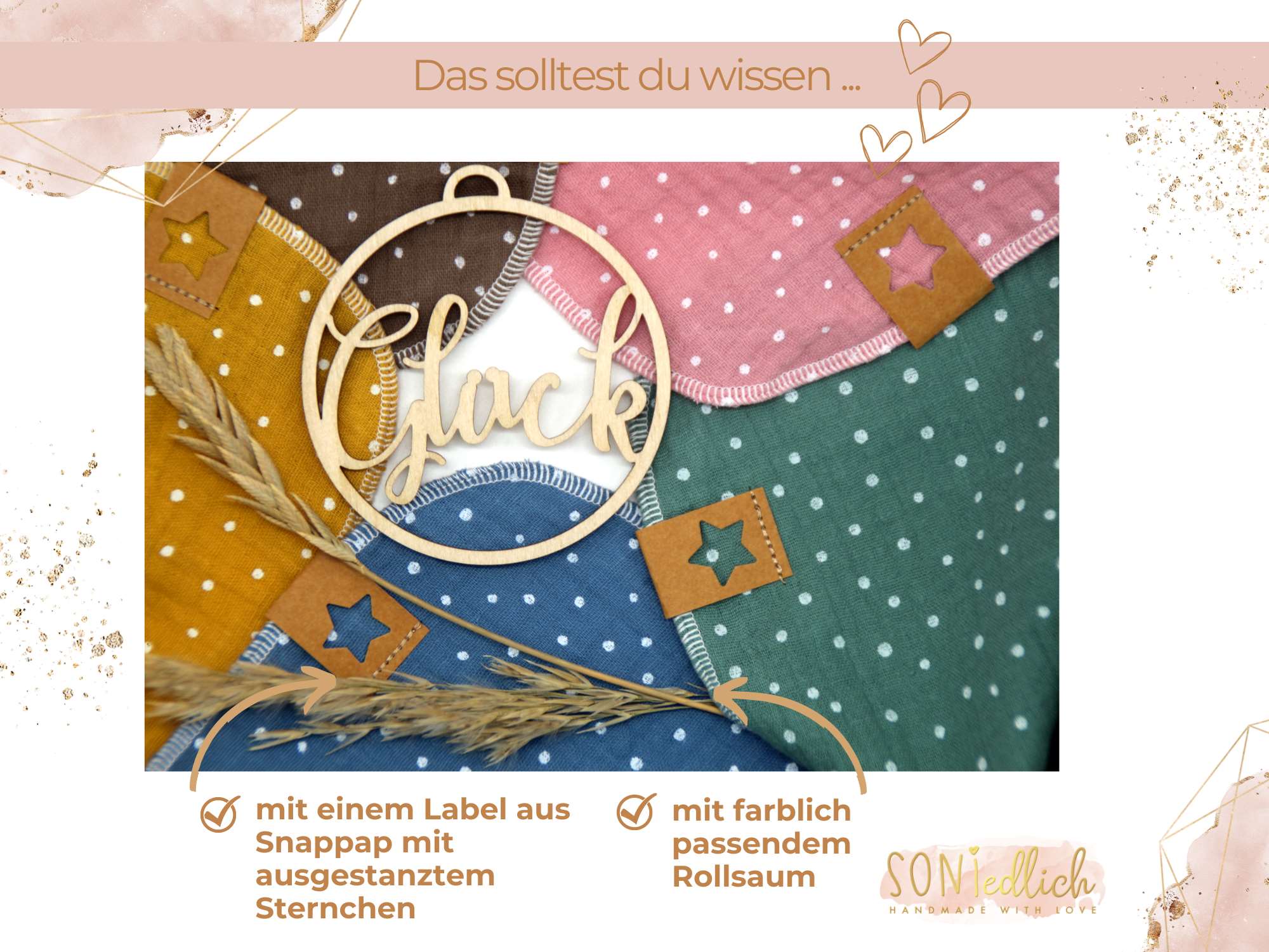 Musselintuch für Kinder "Punkte" Details