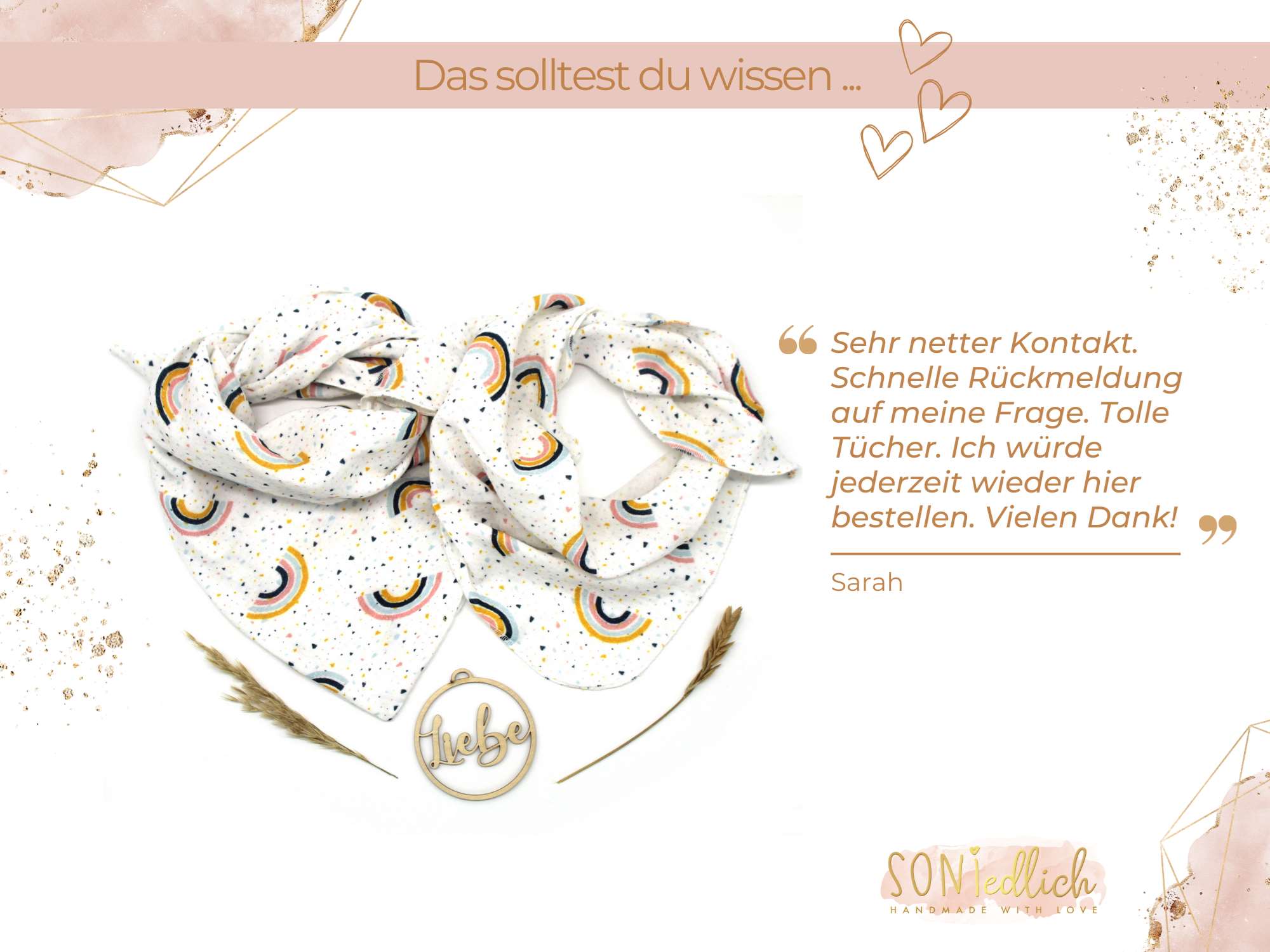 Musselintuch für Kinder "Regenbogen, weiß" Bewertung