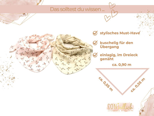 Musselintuch für Kinder "Stielblüten" Maße