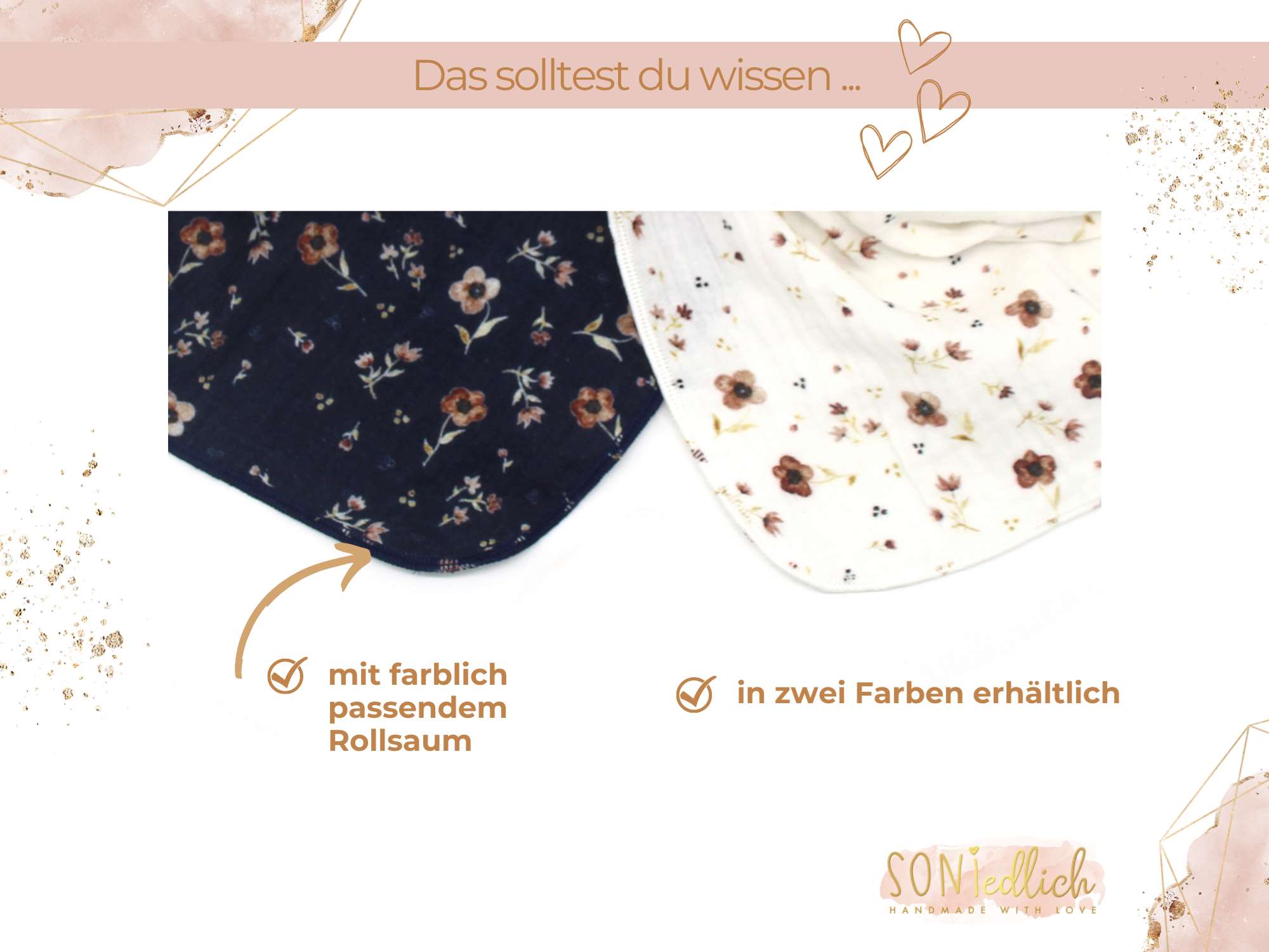 Musselintuch für Kinder "Streublümchen" Details