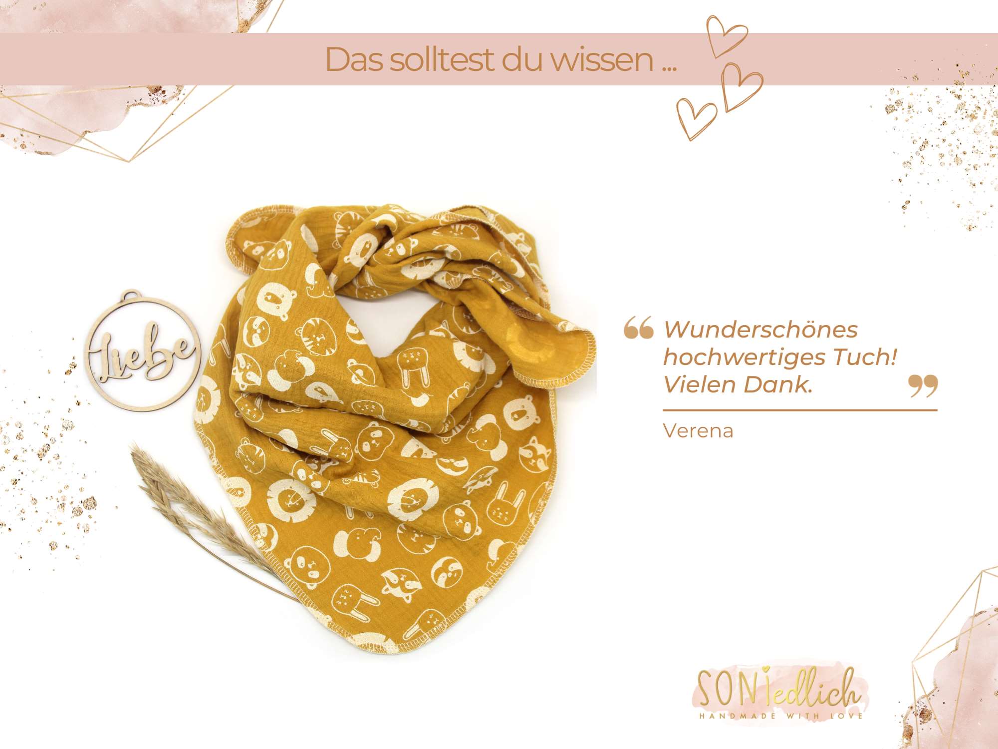 Musselintuch für Kinder „Tiere“ Bewertung