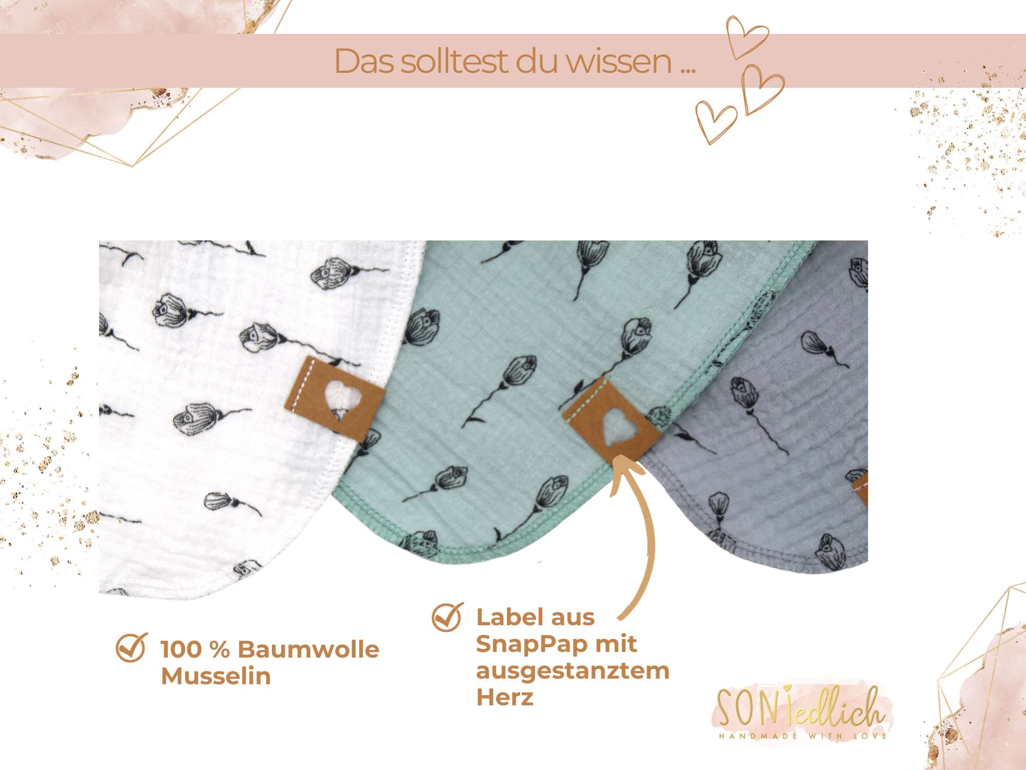 Musselintuch für Kinder „Tulpen“ Beschreibung