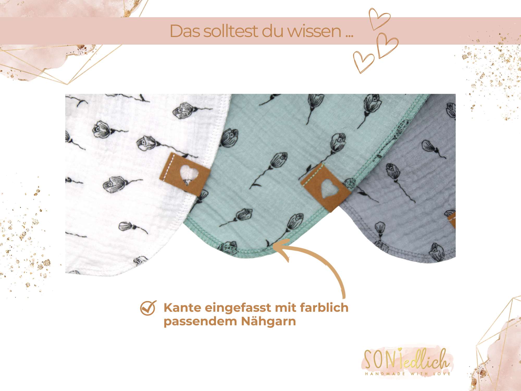 Musselintuch für Kinder „Tulpen“ Details