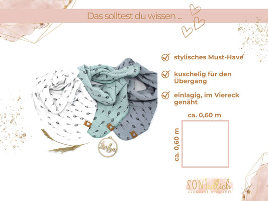 Musselintuch für Kinder „Tulpen“ Maße