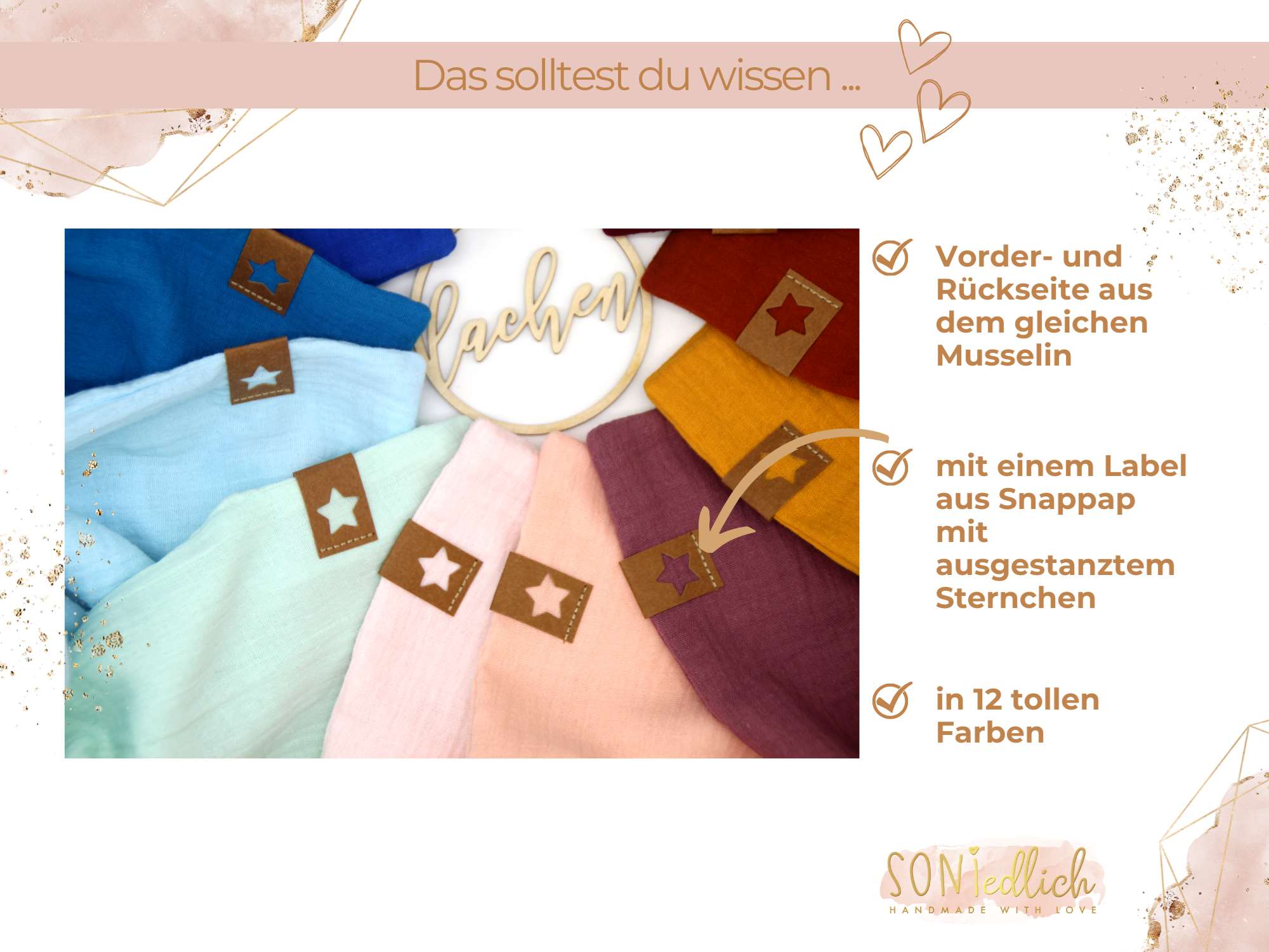 Musselintuch für Kinder „uni, doppellagig“ Details