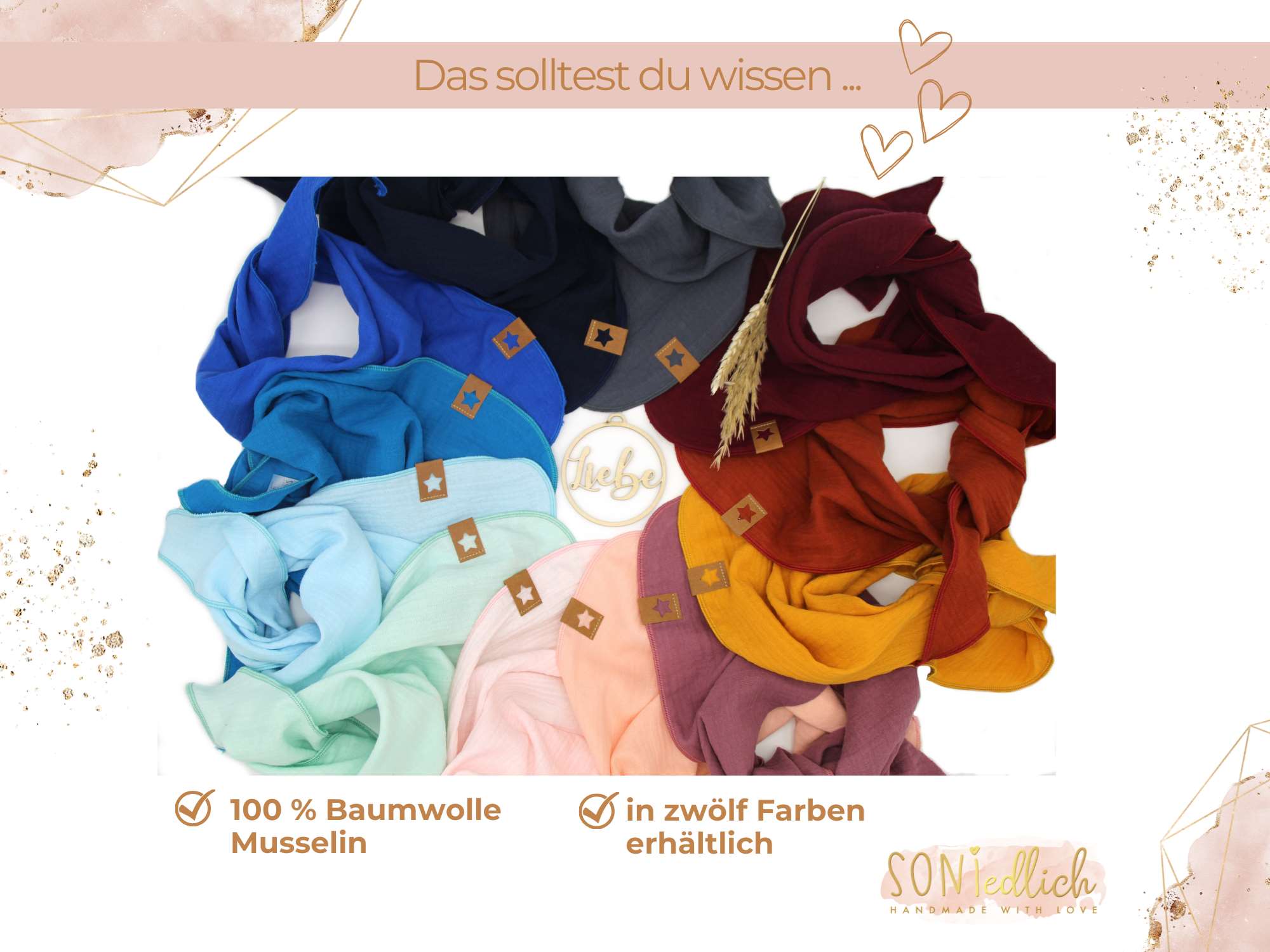 Musselintuch für Kinder „uni, einlagig“ Beschreibung